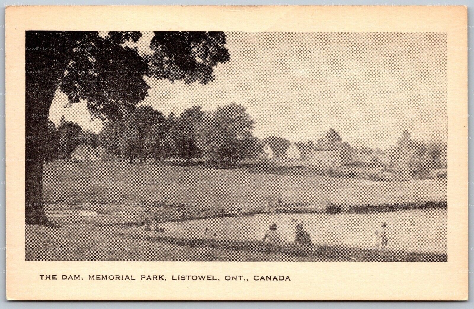 Postcard Listowel Ontario c1940s The Dam at Memorial Park Perth County