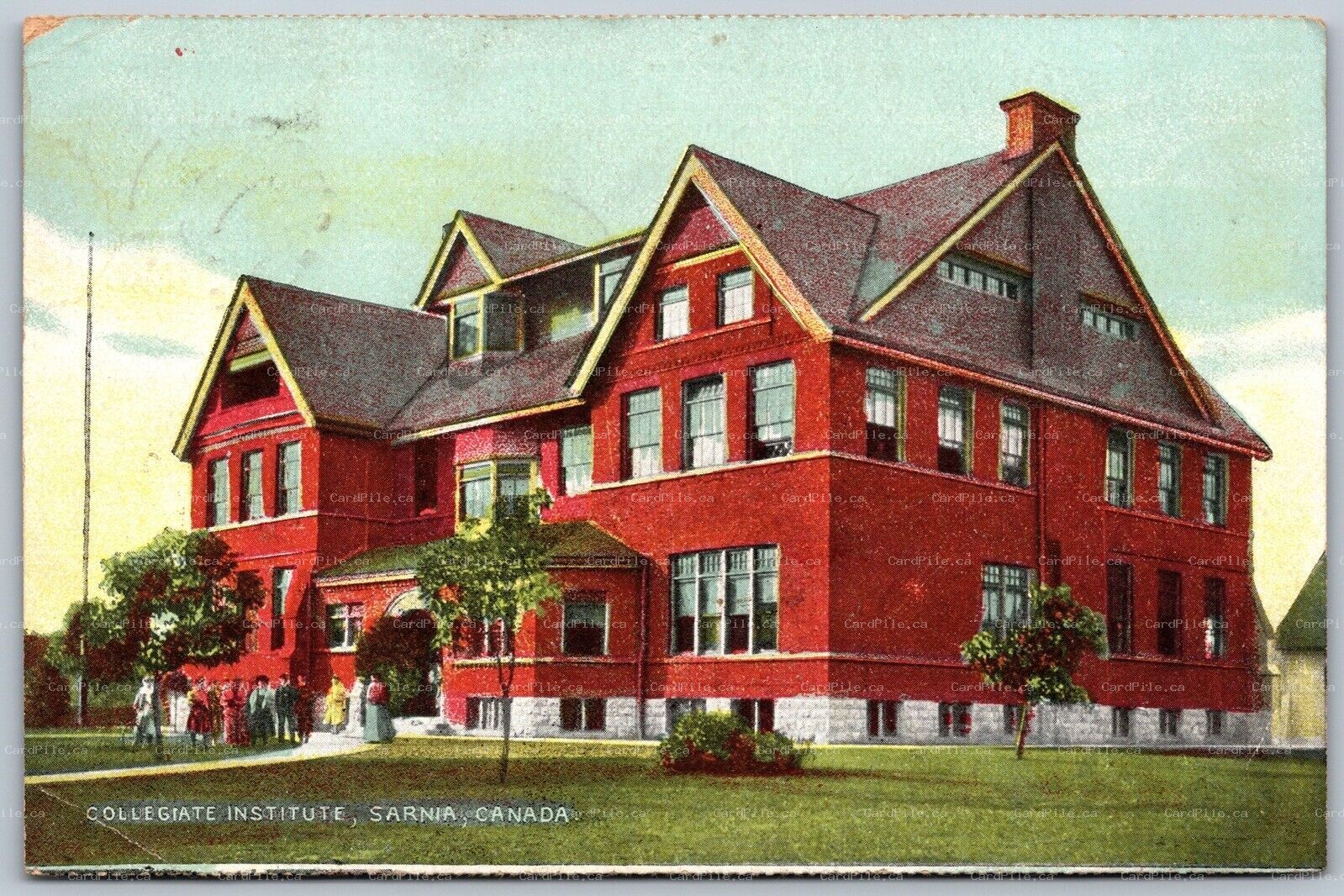 Postcard Sarnia Ontario c1909 Collegiate Institute Lambton County by Nerlich