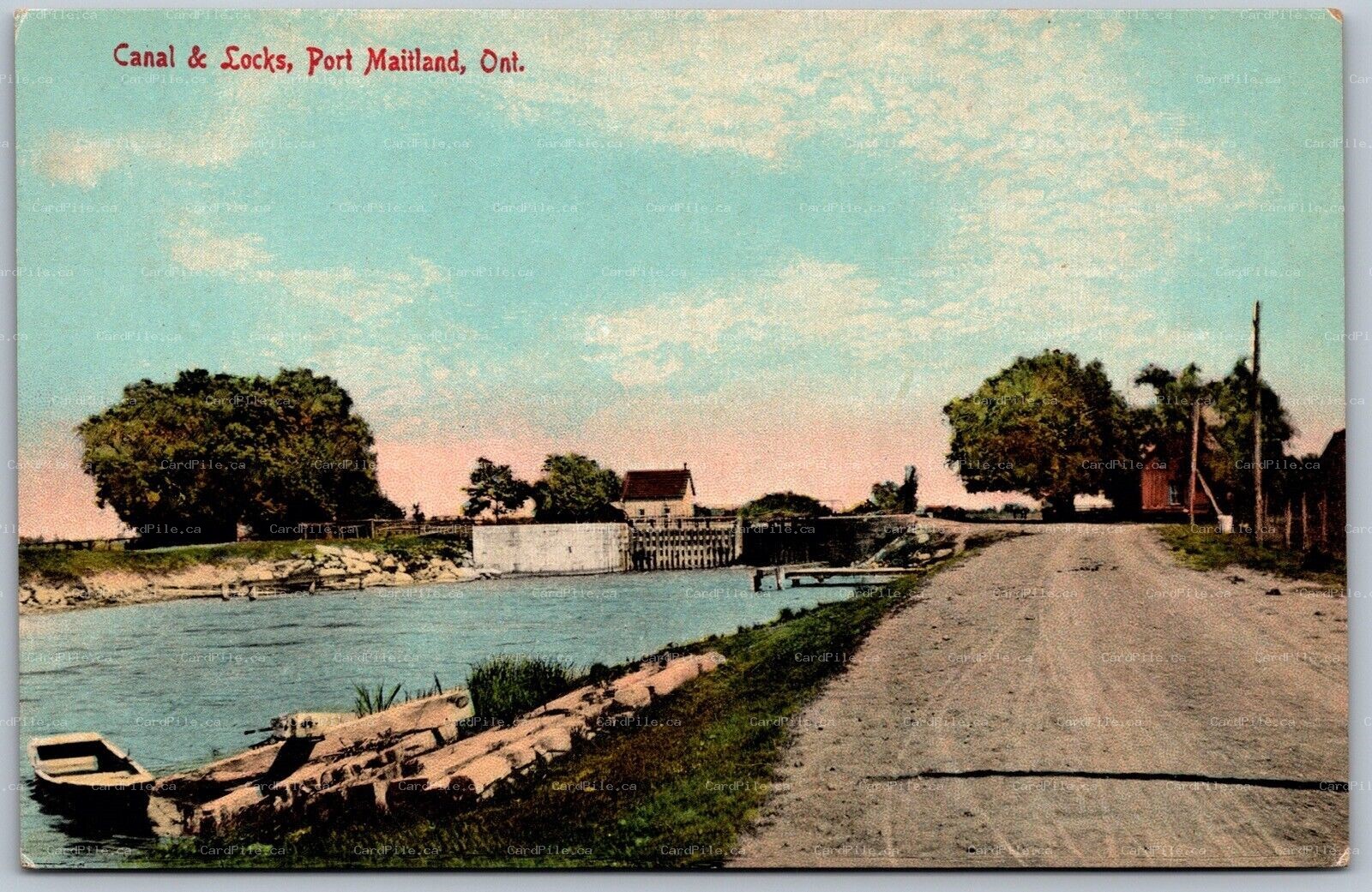 Postcard Port Maitland Ontario c1910s Canal and Locks Haldimand County