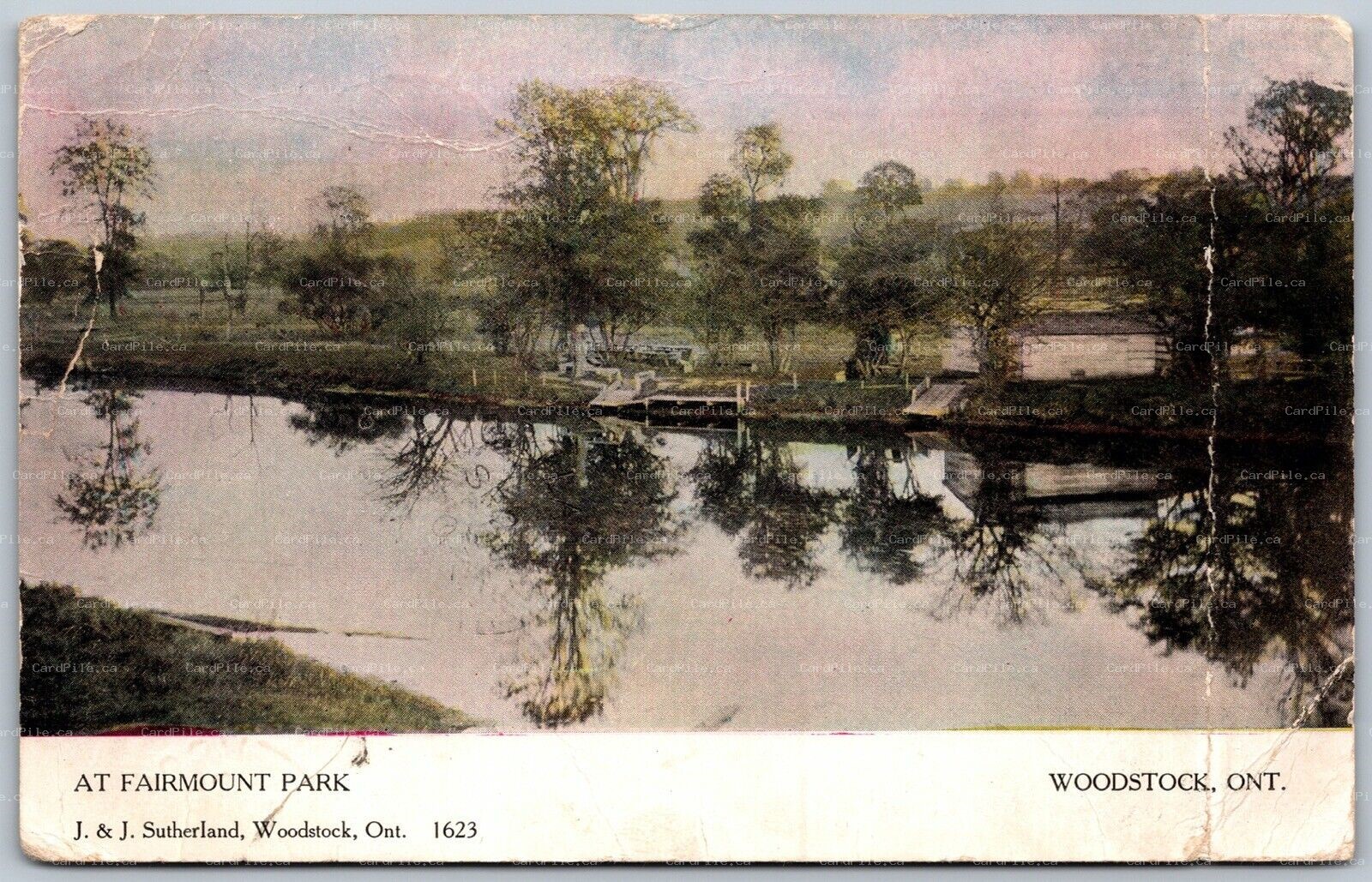 Postcard Woodstock Ontario c1905 At Fairmount Park Oxford County