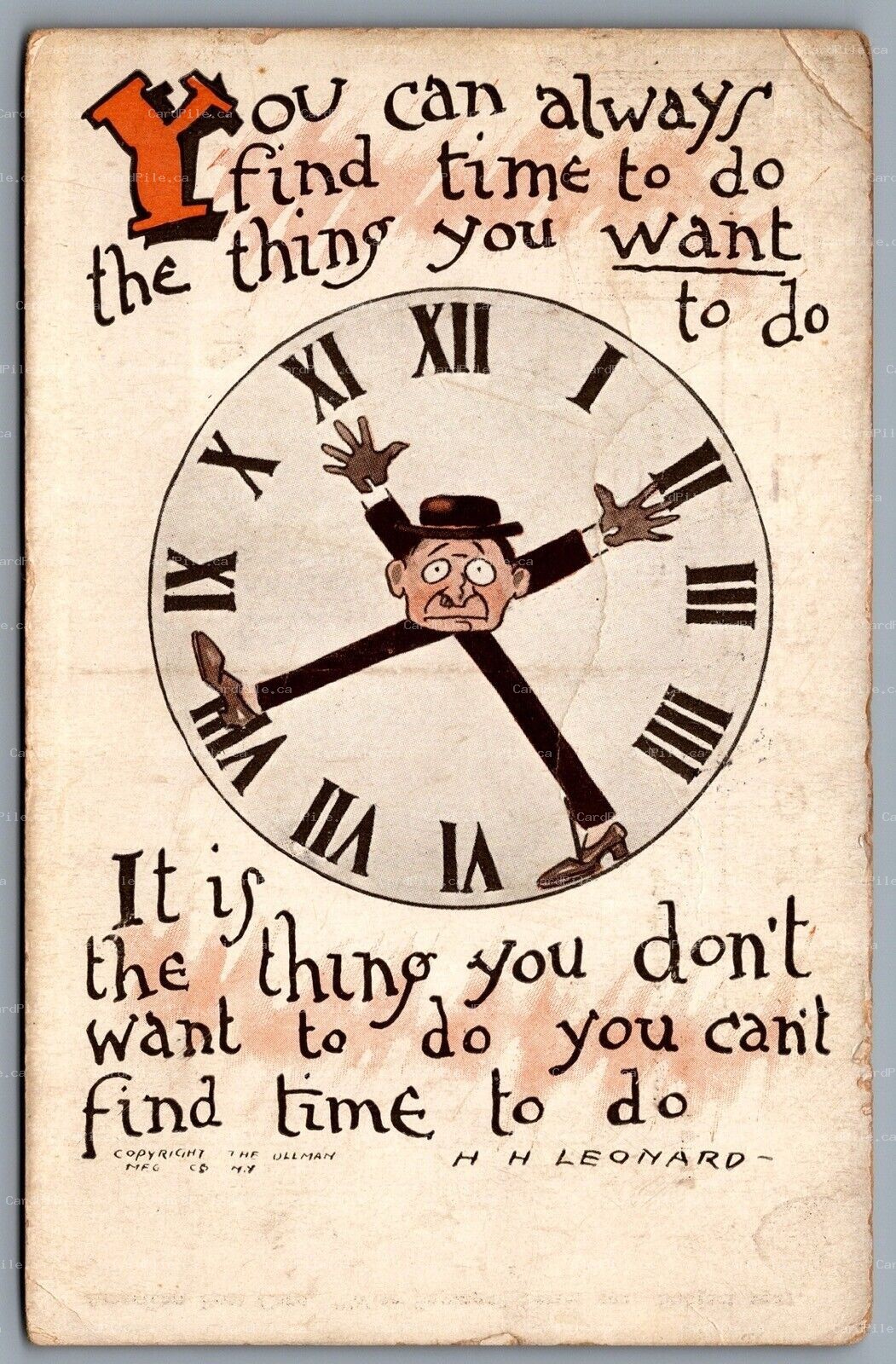 Postcard c1914 Artist Signed H H Leonard You Can Walys Find Time To Do The ….