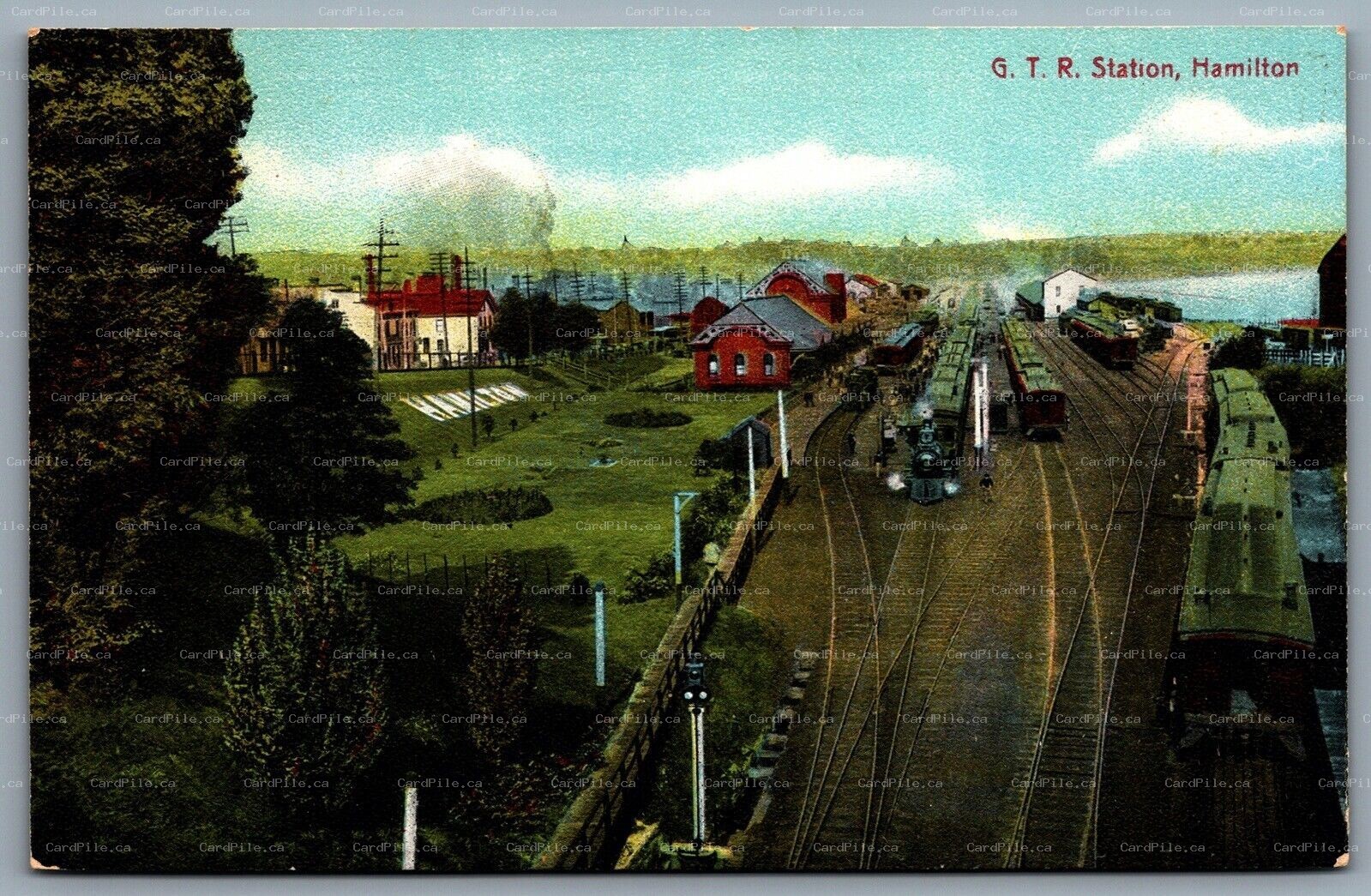 Postcard Hamilton ONT c1910s G.T.R Station Grand Trunk Railroad Unused