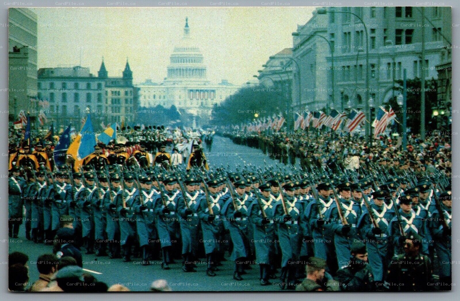 Postcard Political c1981 Ronal Reagans Inaugural Parade Pennsylvania Avenue 