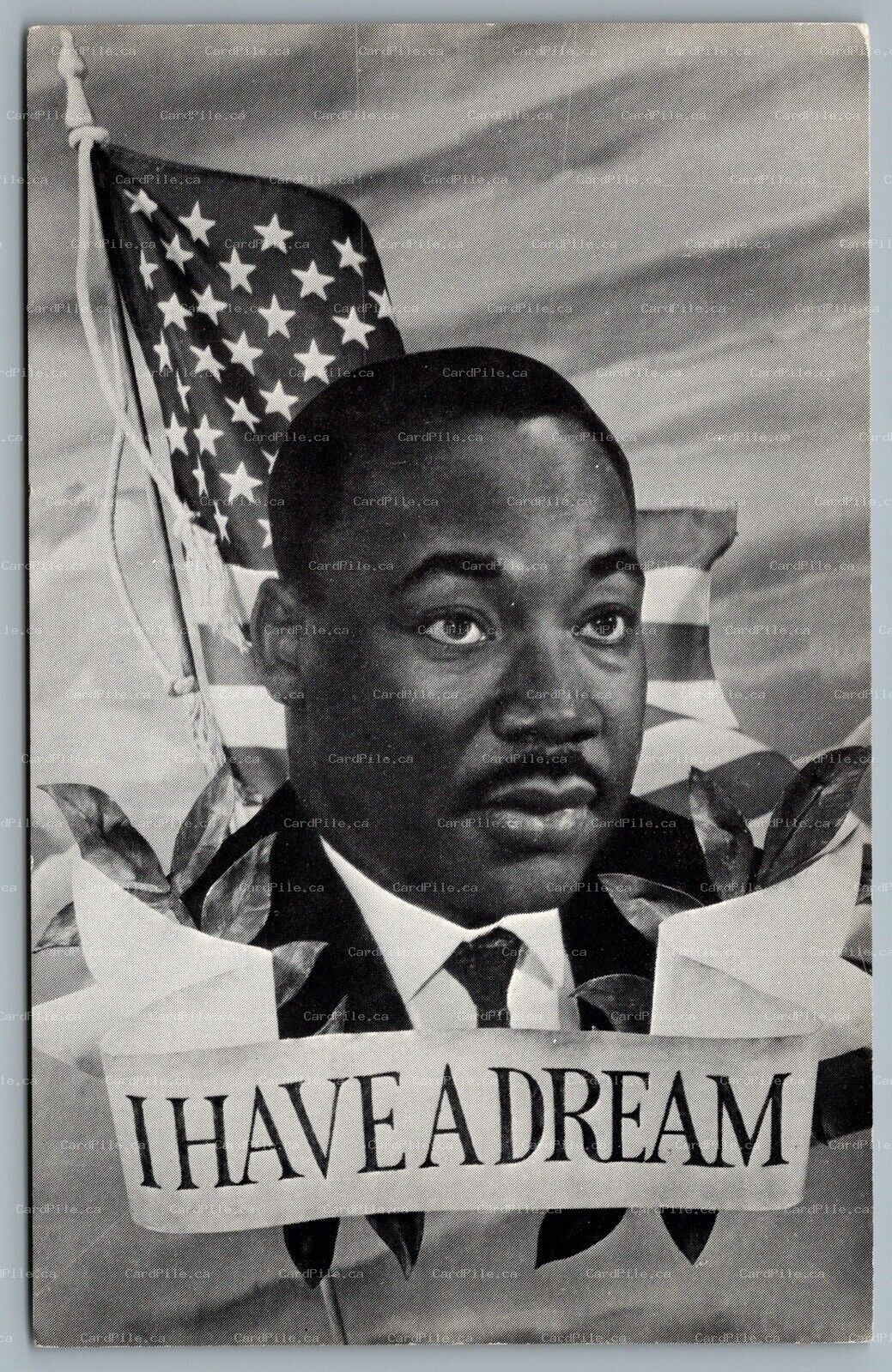 Postcard Political c1970s Martin Luther King I have A Dream c1970 American Flag