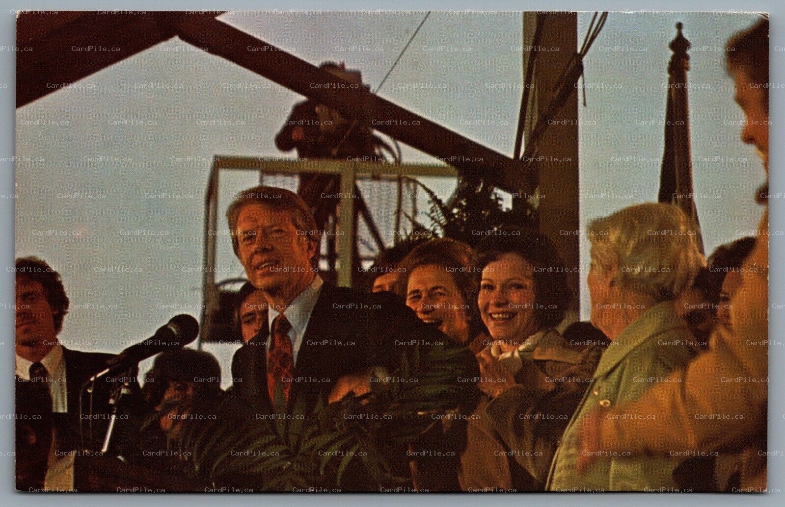 Postcard Political c1970s Jimmy Carter Speaking At Homecoming at Plains Georgia