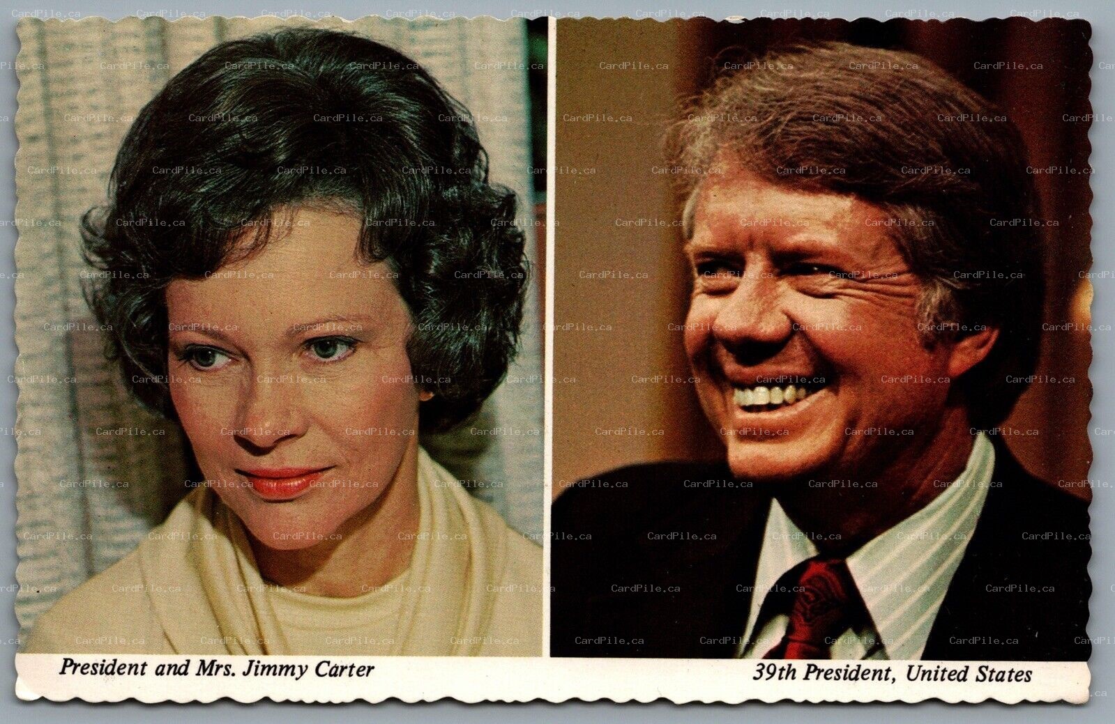Postcard Political c1970s Jimmy And Rosalynn Carter Dual View Portrait
