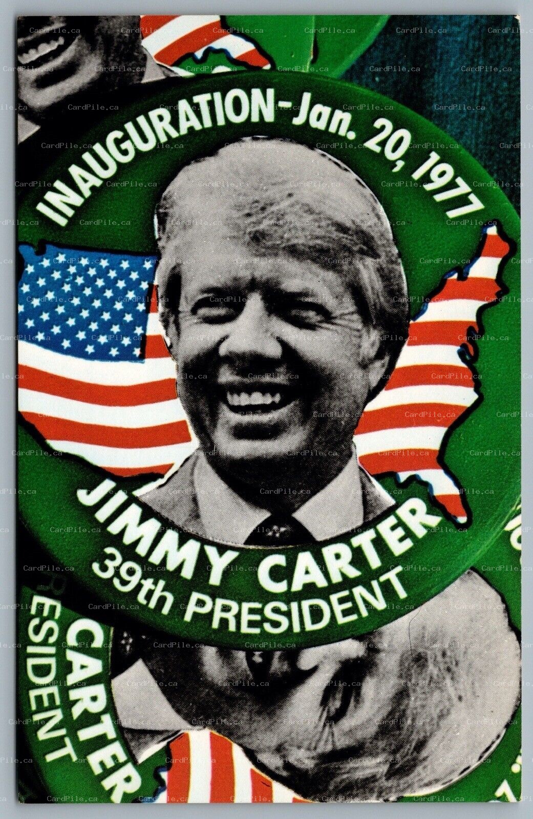 Postcard Political c1970s Jimmy Carter Inauguration 39th President Famous Grin