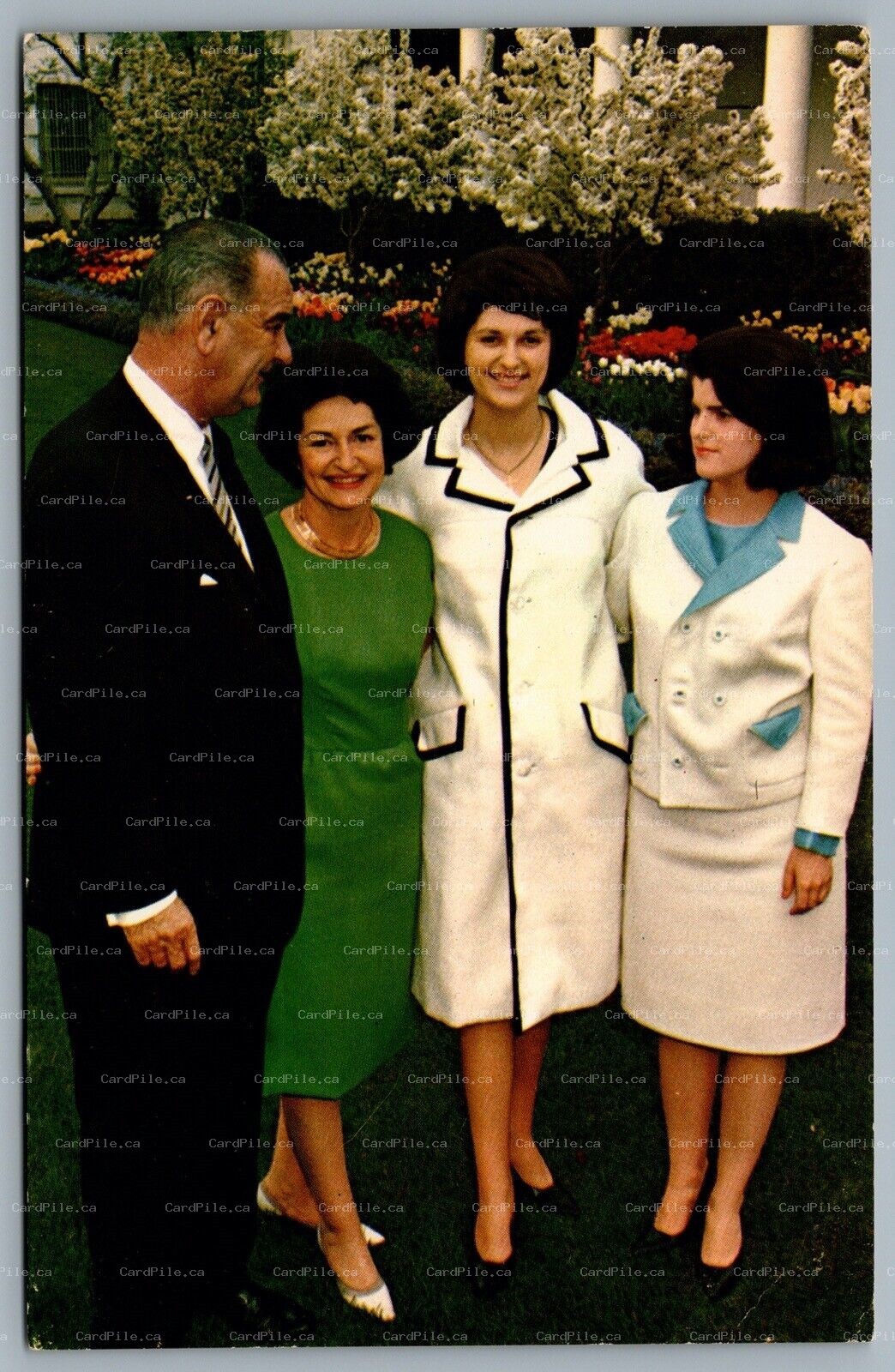 Postcard Political c1960s 36th President Lyndon Baines Johnson And Family