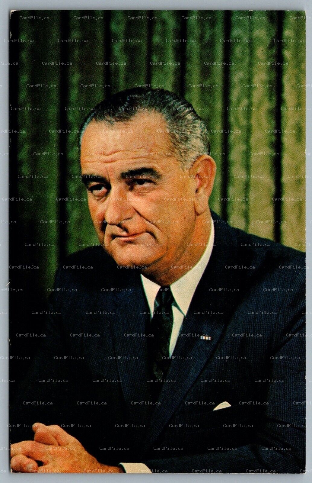 Postcard Political c1960s Lyndon Baines Johnson 36th President Portrait Photo