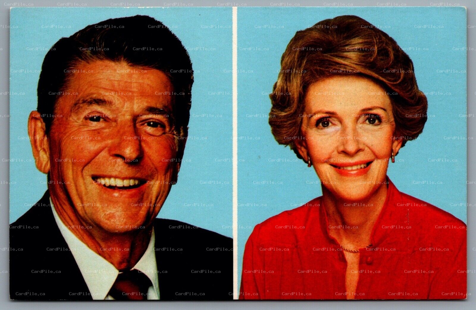 Postcard Political c1980s Ronald Reagan & Nancy Reagan Dual View Portrait
