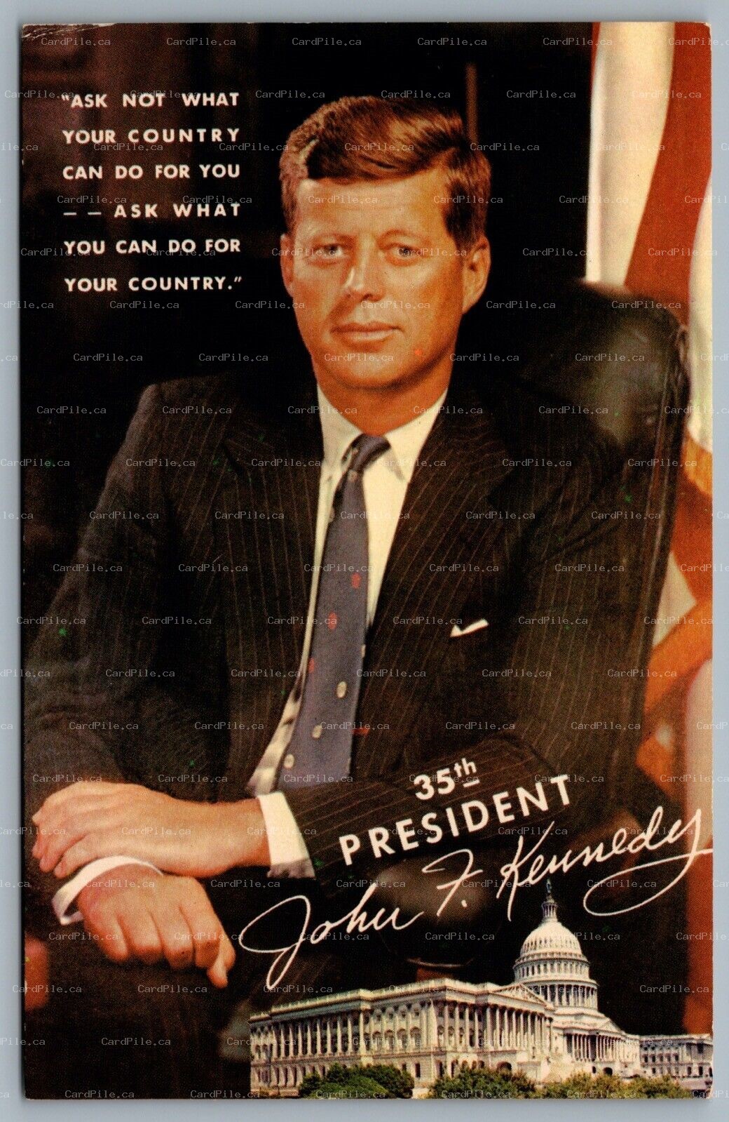 Postcard Political c1950s John F. Kennedy 35th President White House Speech