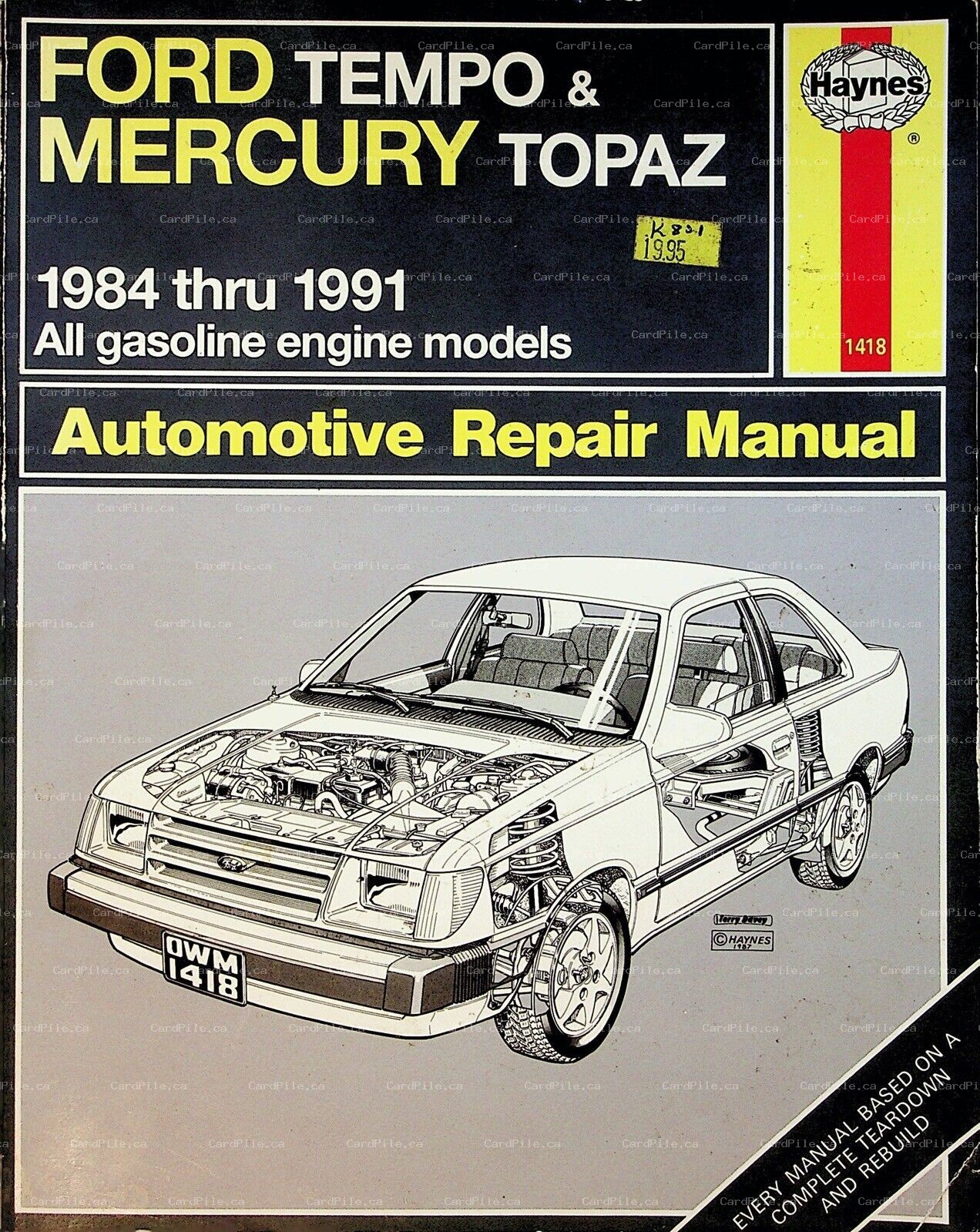 1991 Haynes Ford Tempo & Mercury Topaz 1984 to 1991 Automotive Repair Manual