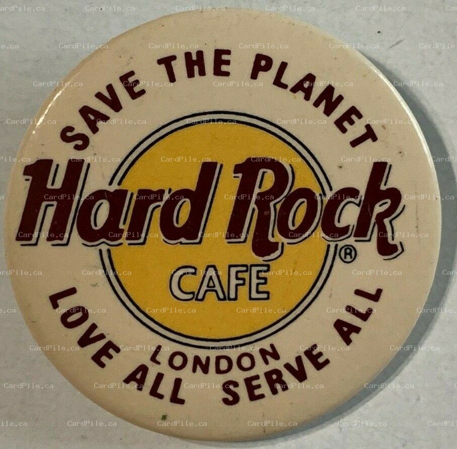 VINTAGE 1980s 2 Hard Rock Save the Planet & No Drugs - Nuclear Pinback Buttons