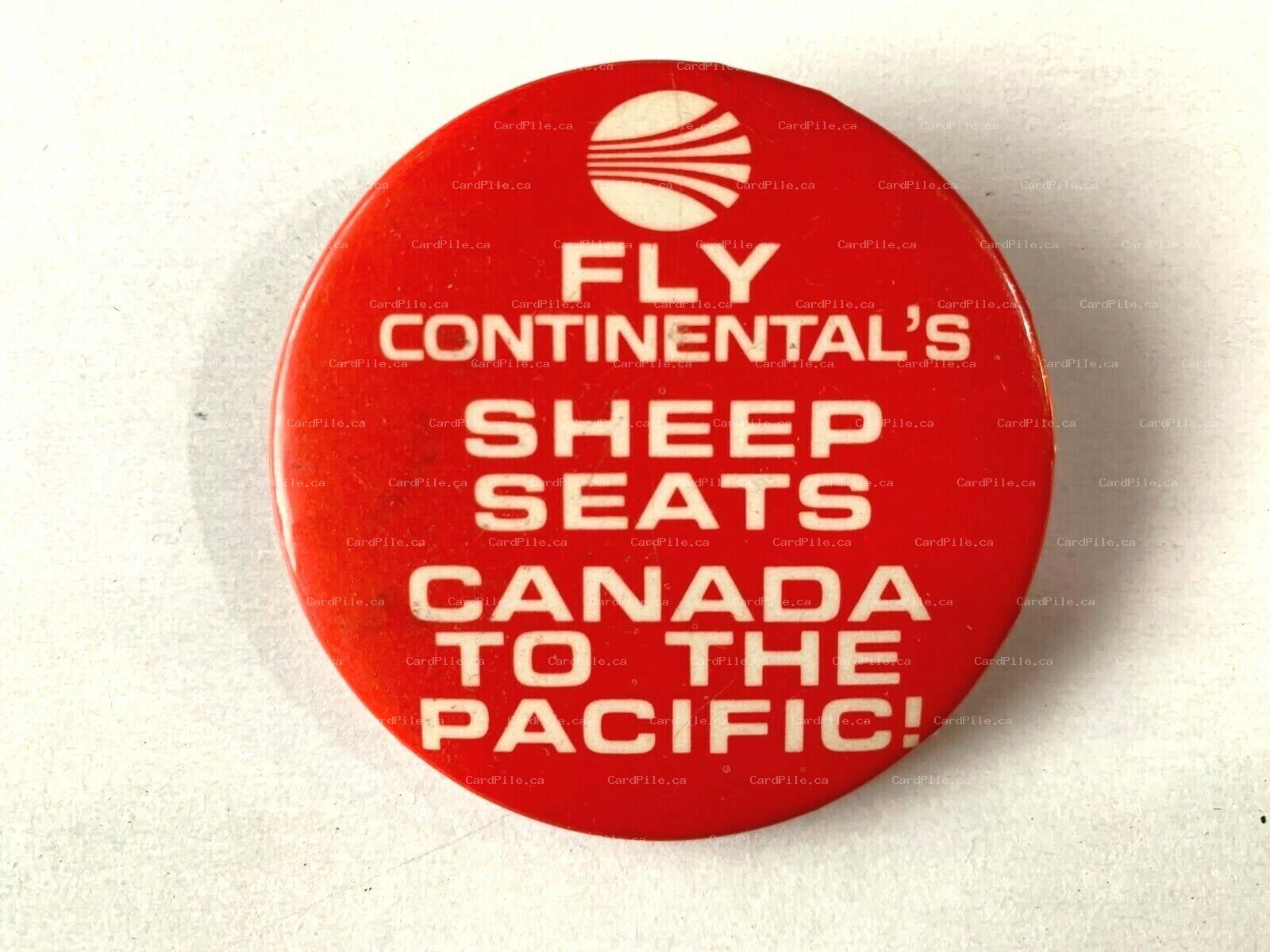 VINTAGE Fly Continental’s Sheep Seats - Canada to the Pacific! Pinback Button