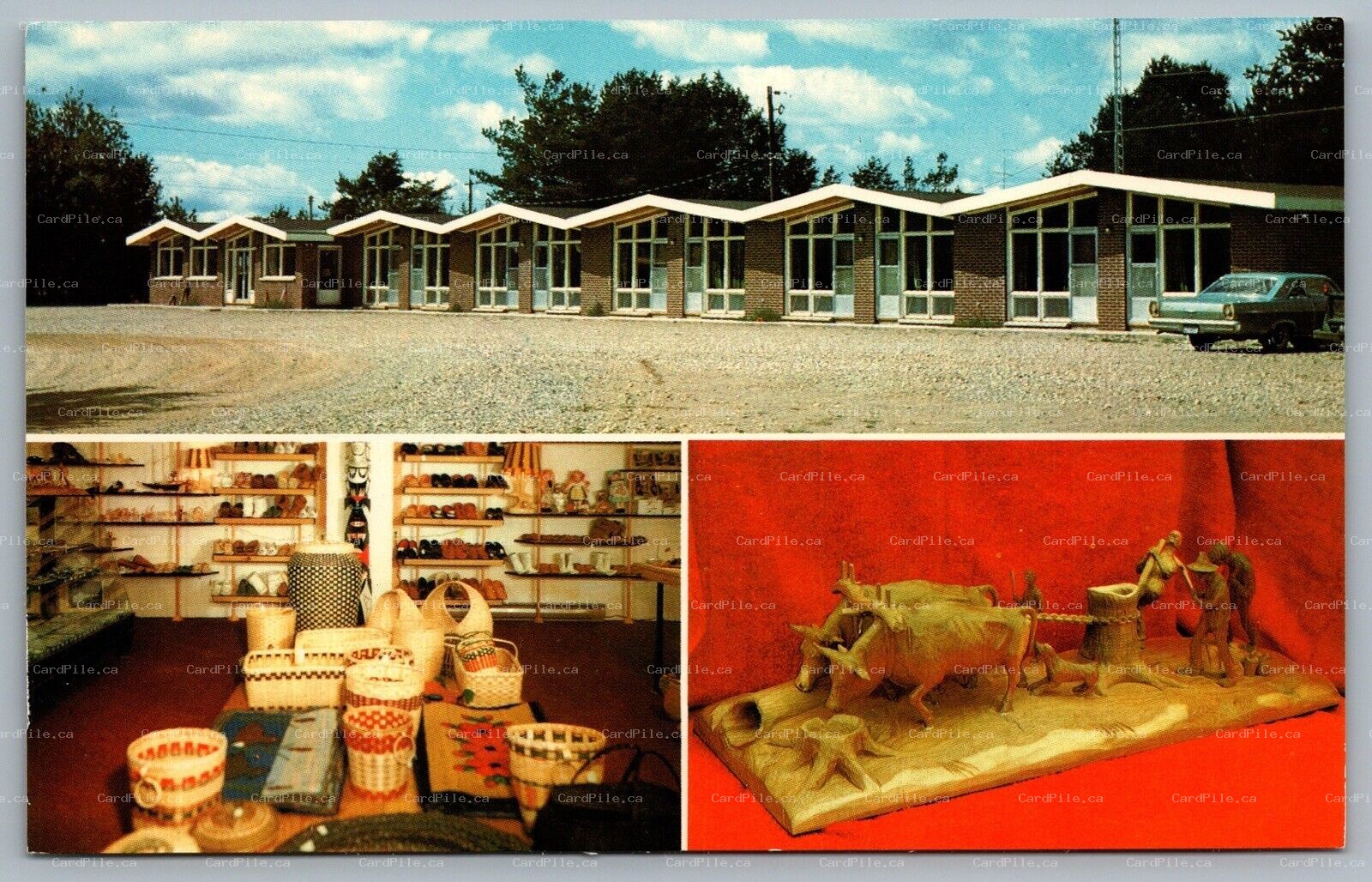Postcard Manitoulin Island ONT 1968 Hand Craft Shop Huron Sands Motel Multi View