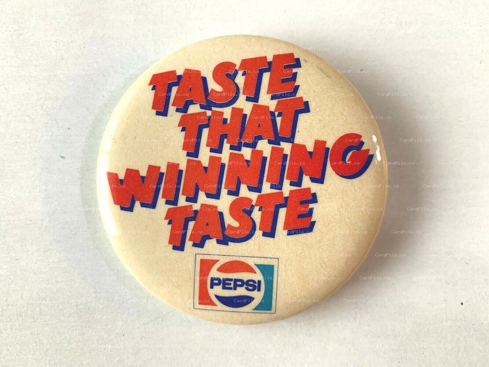 VINTAGE 1980s Pepsi "Taste That Winning Taste" Pinback Button