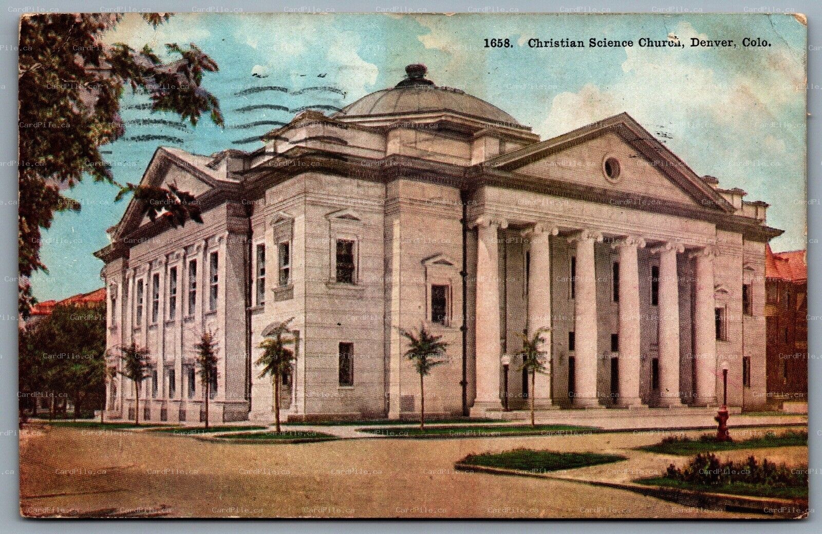 Postcard Denver Colorado c1910 Christian Science Church