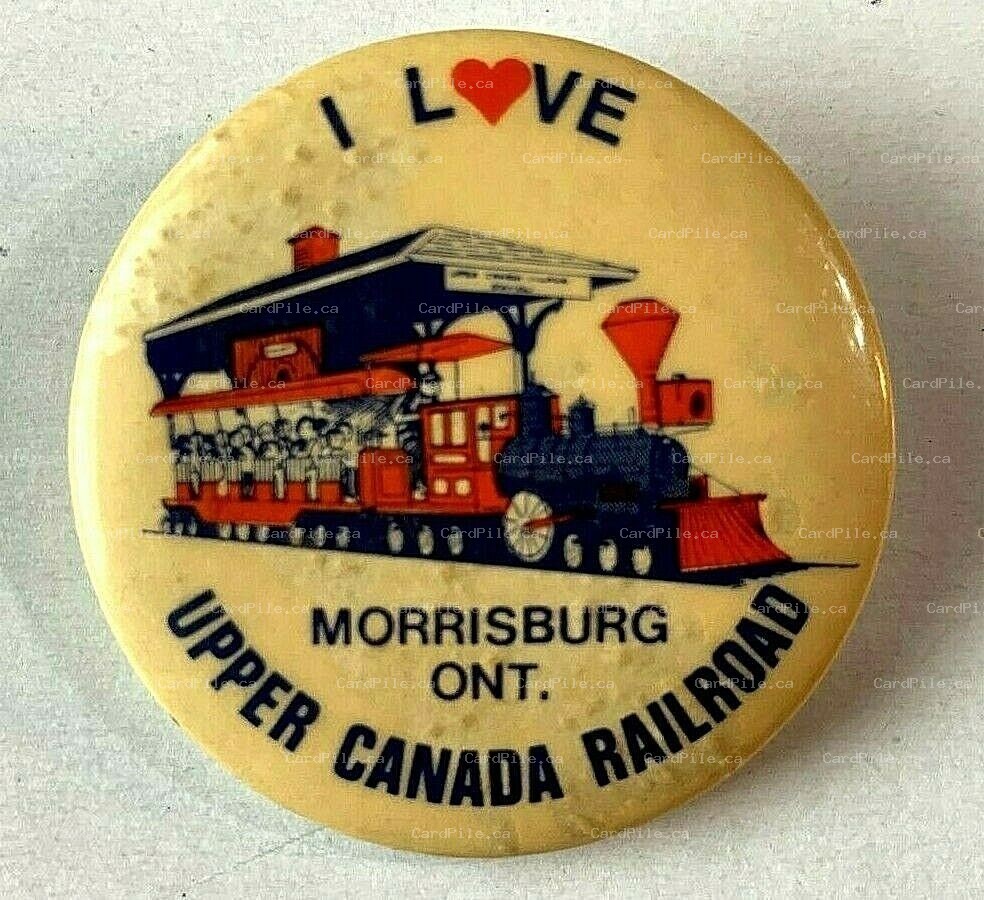 VINTAGE I Love Morrisburg Ontario - Upper Canada Railroad - Pinback Button