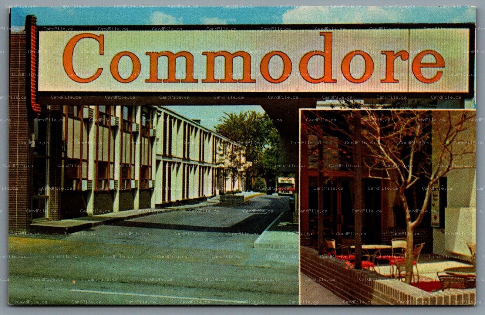 Postcard Omaha Nebraska c1960s Commodore Motor Inn Dual View MCM Now Demolished