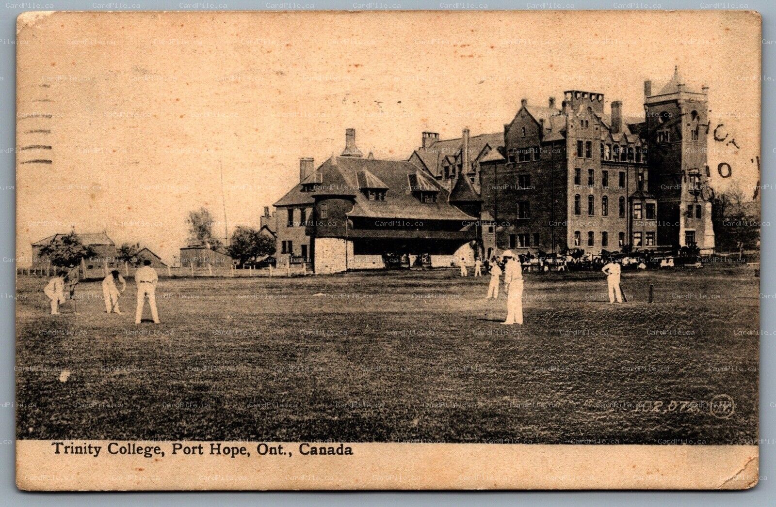 Postcard Port Hope ONT c1911 Trinity College Cricket Match From Toronto Spadina