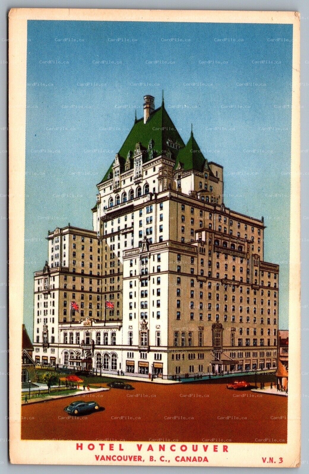 Postcard Vancouver British Columbia c1930s Hotel Vancouver Opened in 1939