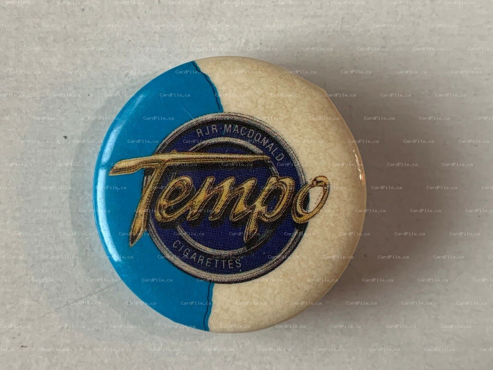 VINTAGE Tempo Cigarettes - RJR Macdonald - Pinback Button