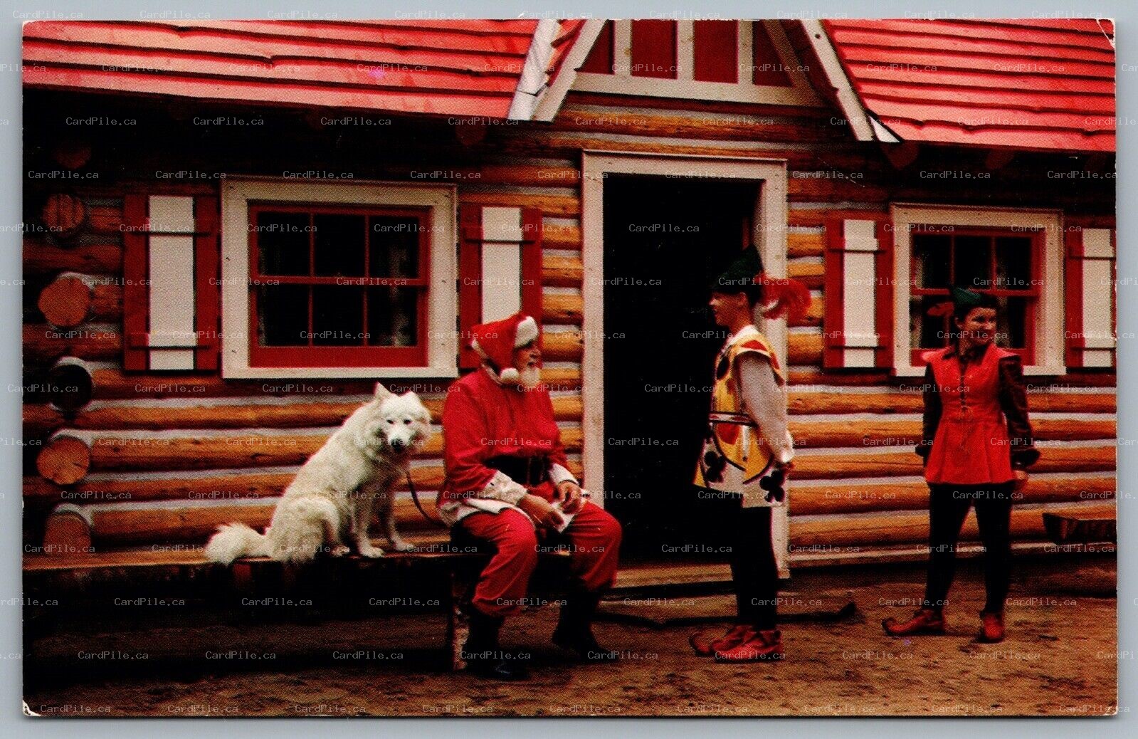 Postcard Bracebridge Ontario c1956 Santa Arctic Herd Dog Snowbo Enchanted Forest
