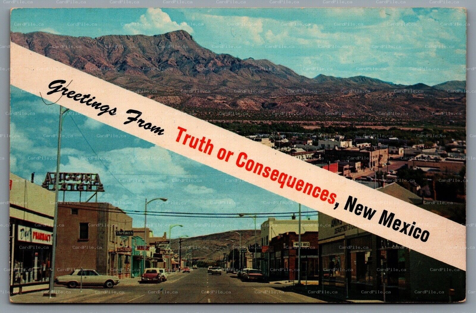 Postcard Truth or Consequences NM c1970 Greetings From T & C Dual View US 85