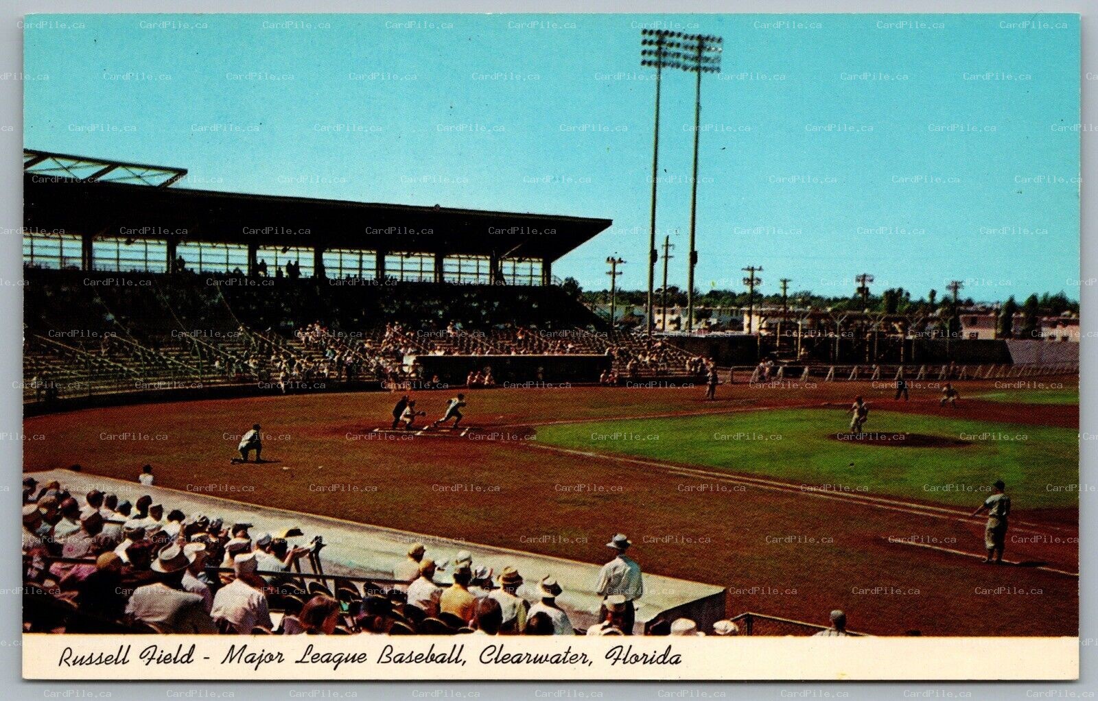 Postcard Clearwater Florida c1956 Russell Field Spring Training Camp MLB Unused