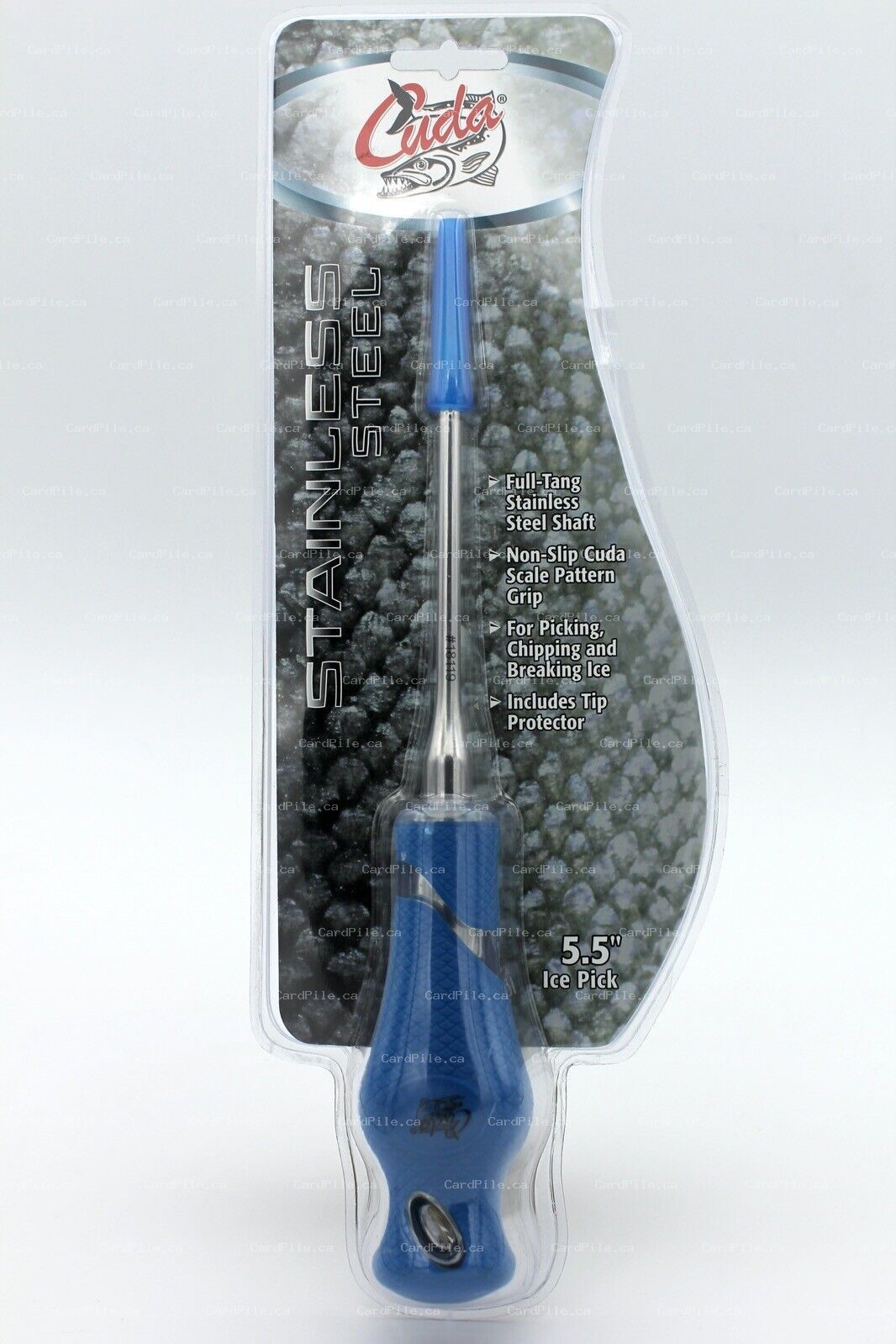 NEW Cuda Stainless Steel Ice Pick Blue 5.5” Model 18119 