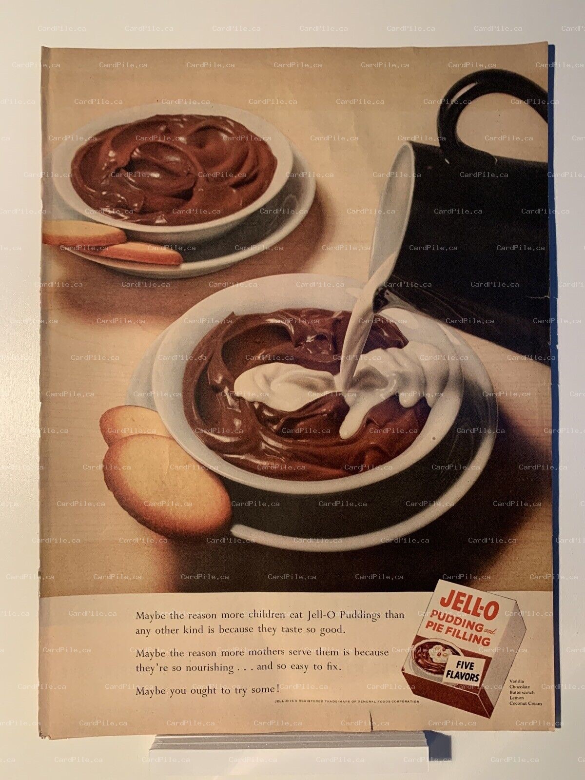 1955 Jello Pudding Pie Filling - Body by Fisher GM - Magazine Ad