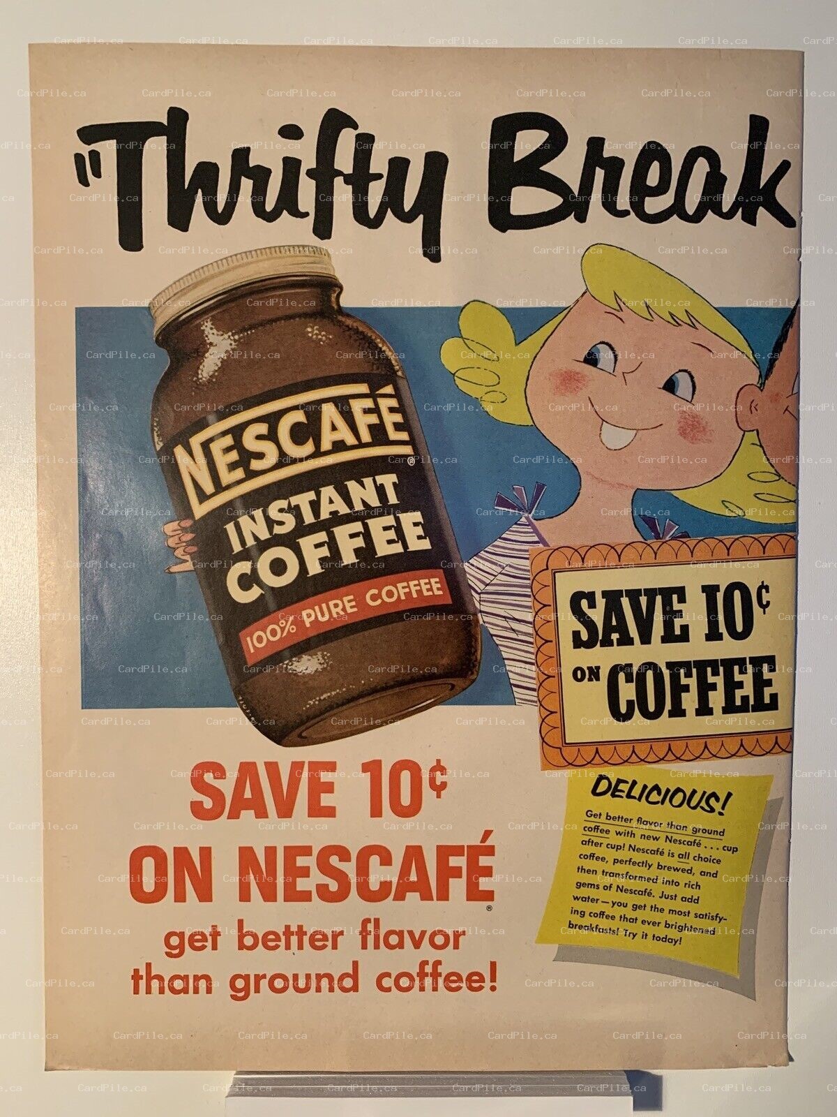 1954 Nescafe Instant Coffee - Old Forester Bourbon Whiskey - Magazine Ad