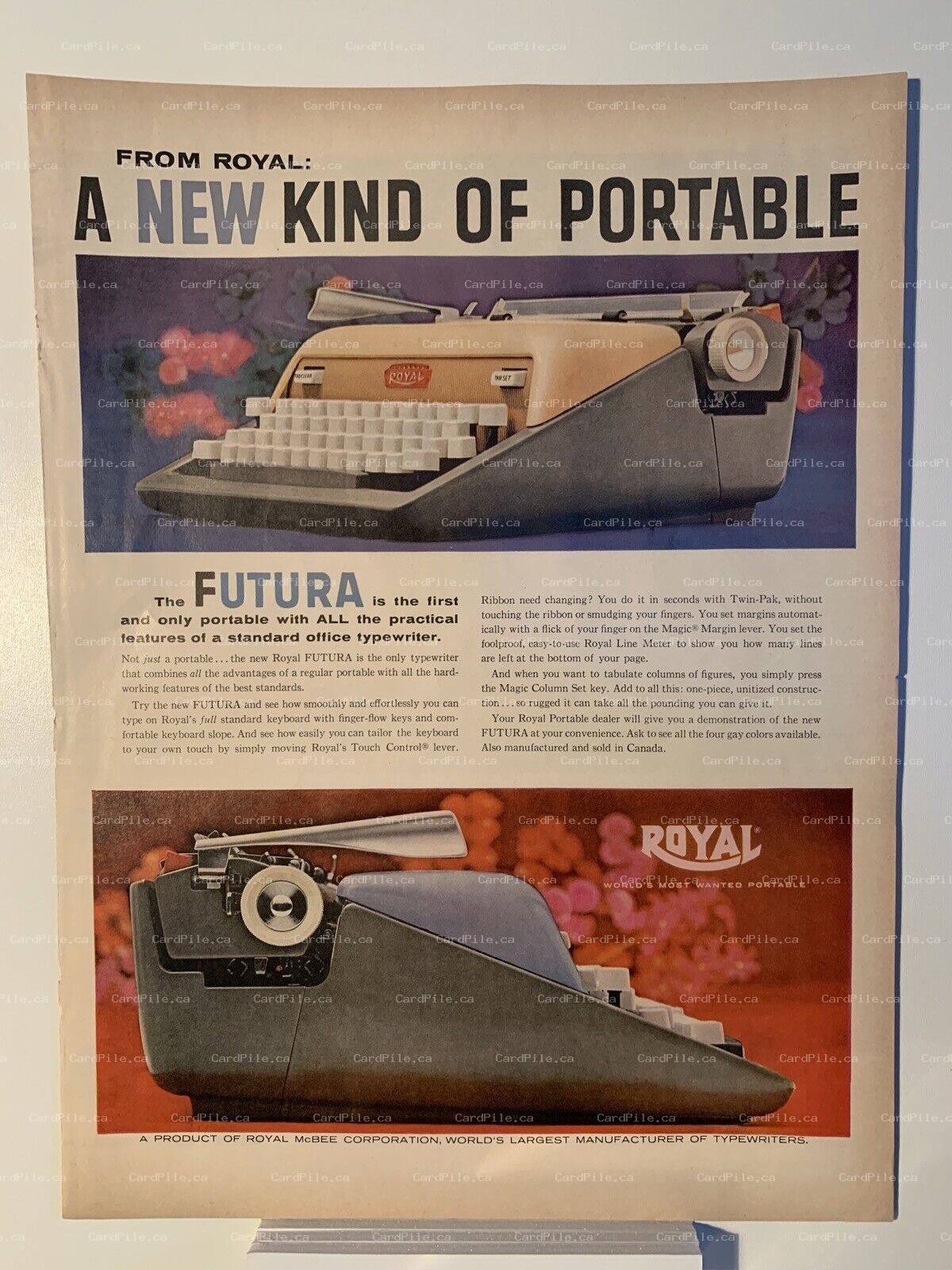 1959 Royal Futura Portable Typewriters - Magazine Ad