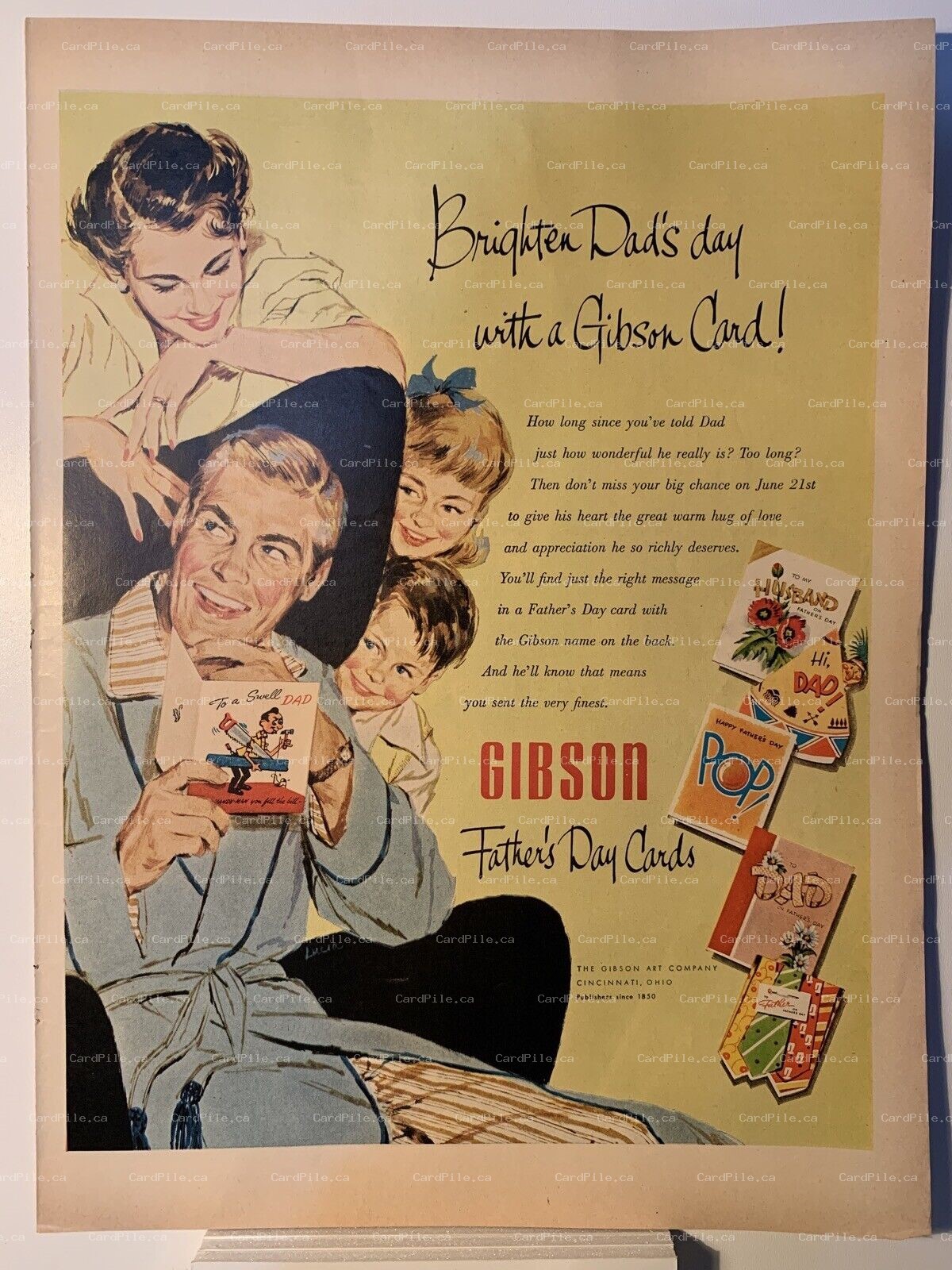 1953 Gibson Fathers Day Cards - Paul Jones Blended Whiskey - Magazine Ad