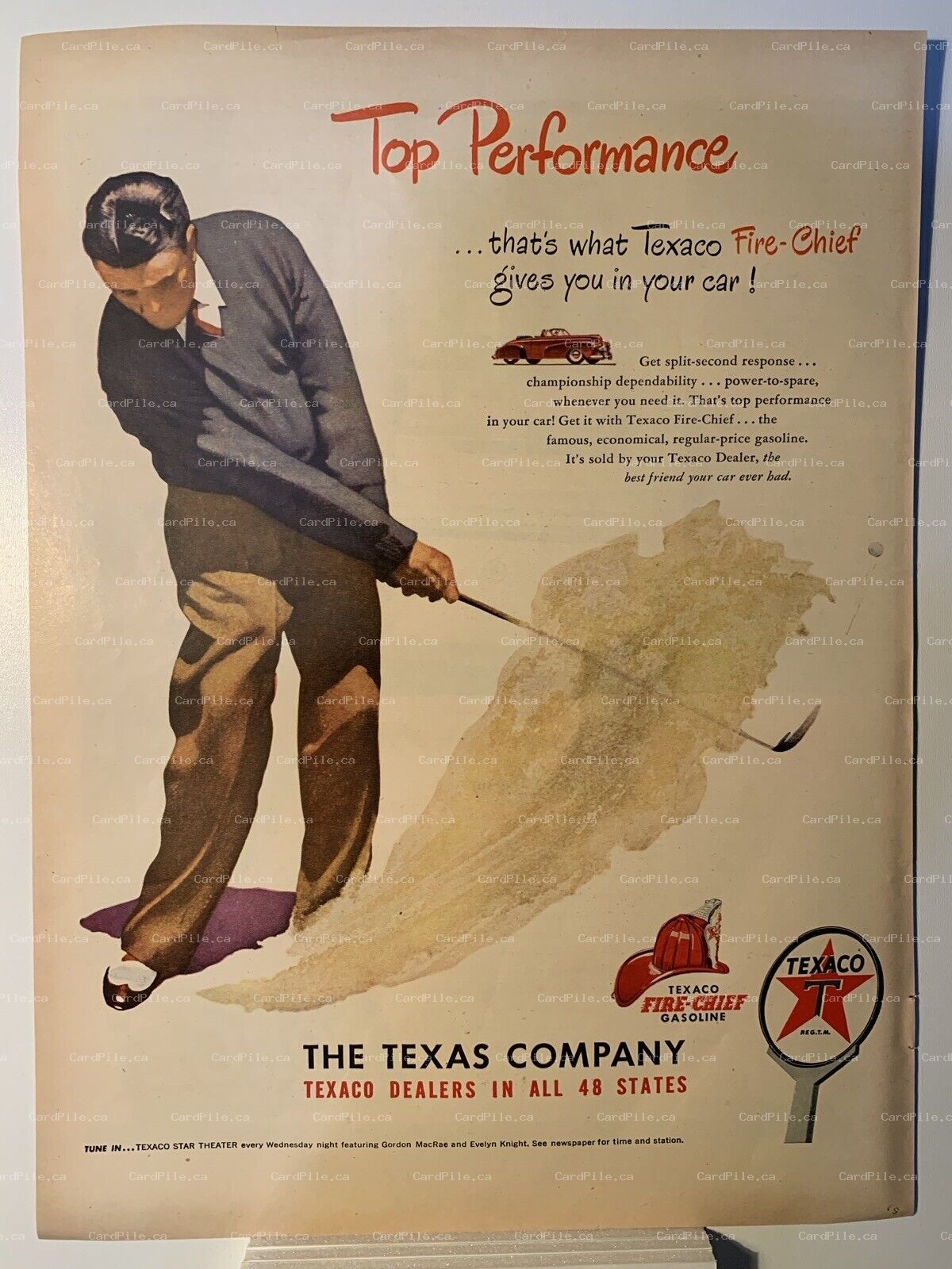 1948 Texaco Fire Cheif Gasoline - Norge Fridge - Magazine Ad