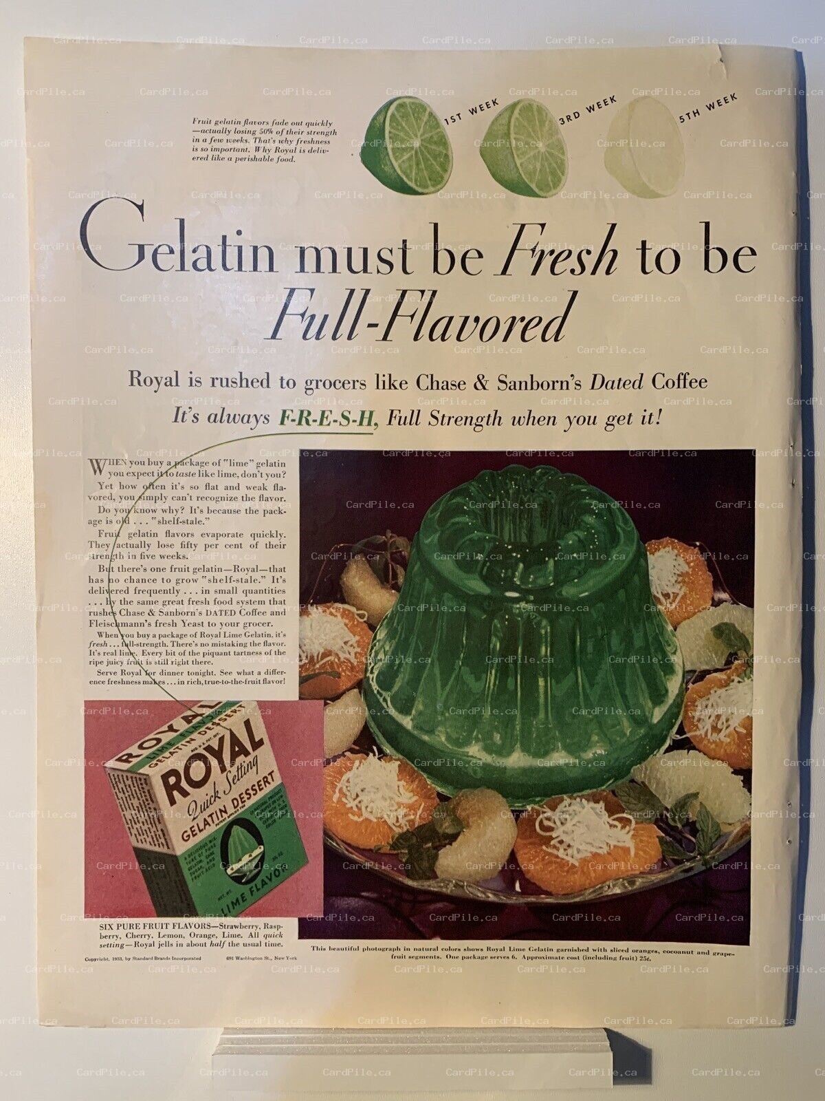 1933 Royal Gelatin - Calumet Baking Powder - Magazine Ad