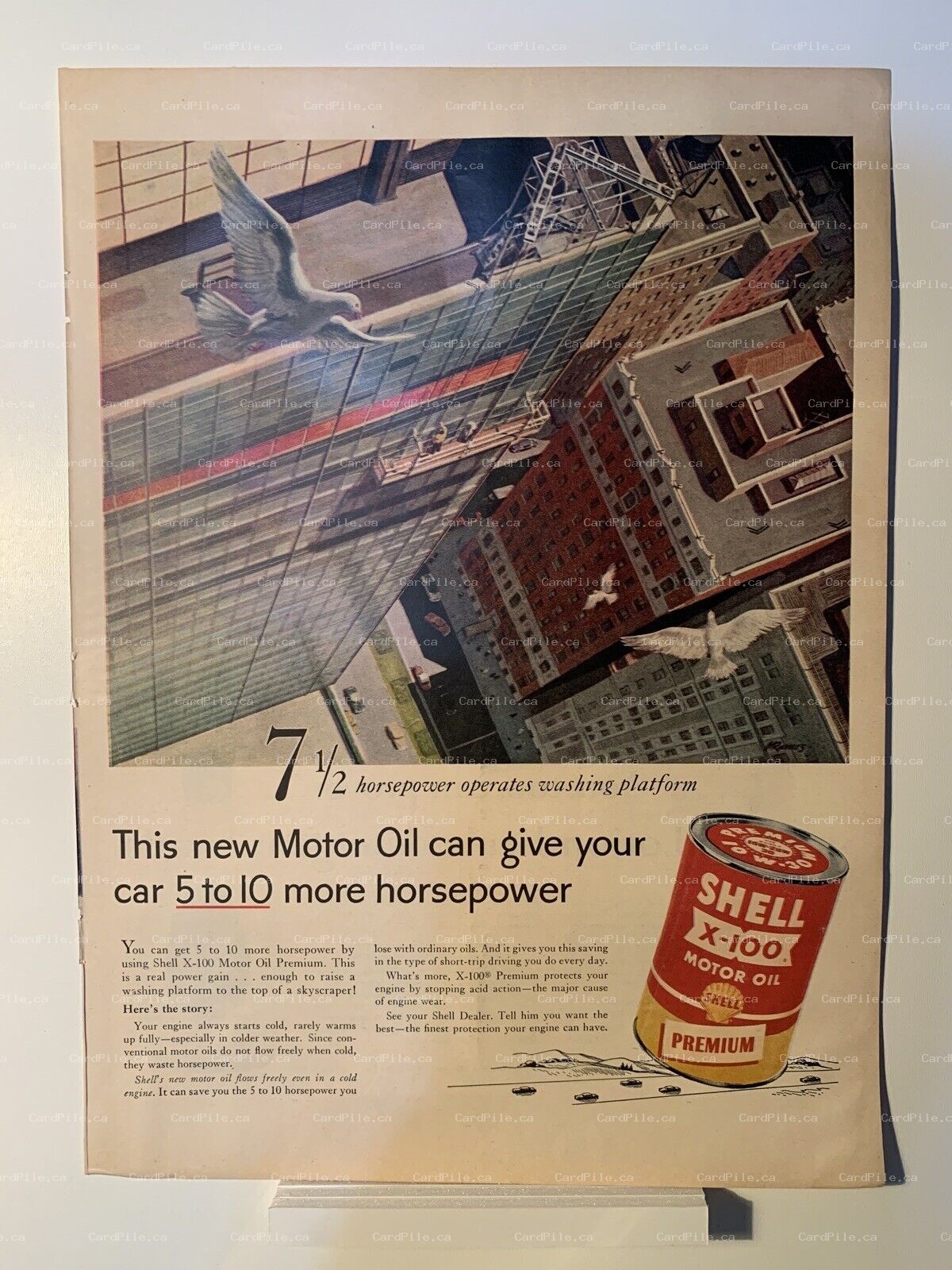 1954 SHELL X-100 Motor Oil X100 - Jergens Lotion - Magazne Ad