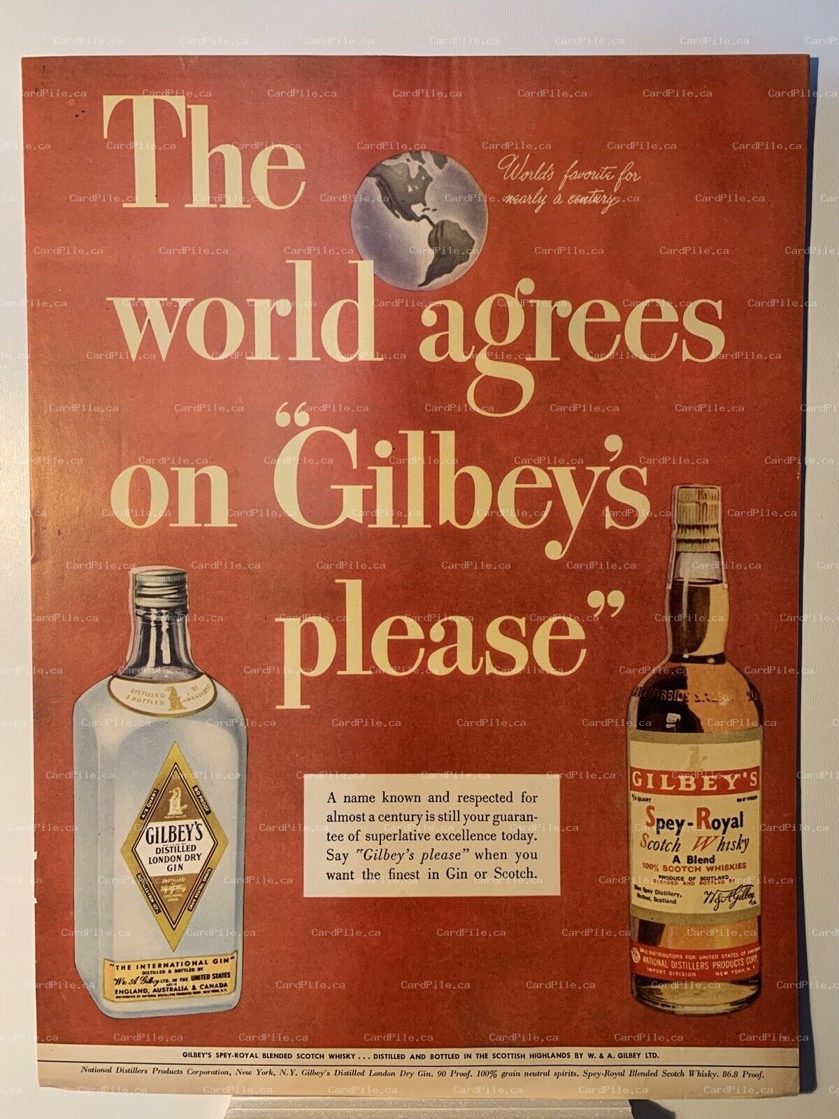 1947 Gilbey's London Dry Gin - Ballentine Ale - Magazine Ad