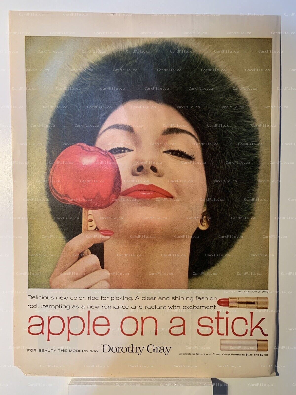 1958 Dorothy Gray Apple on a Stick - DelMonte Plantation Pinapple - Magazine Ad