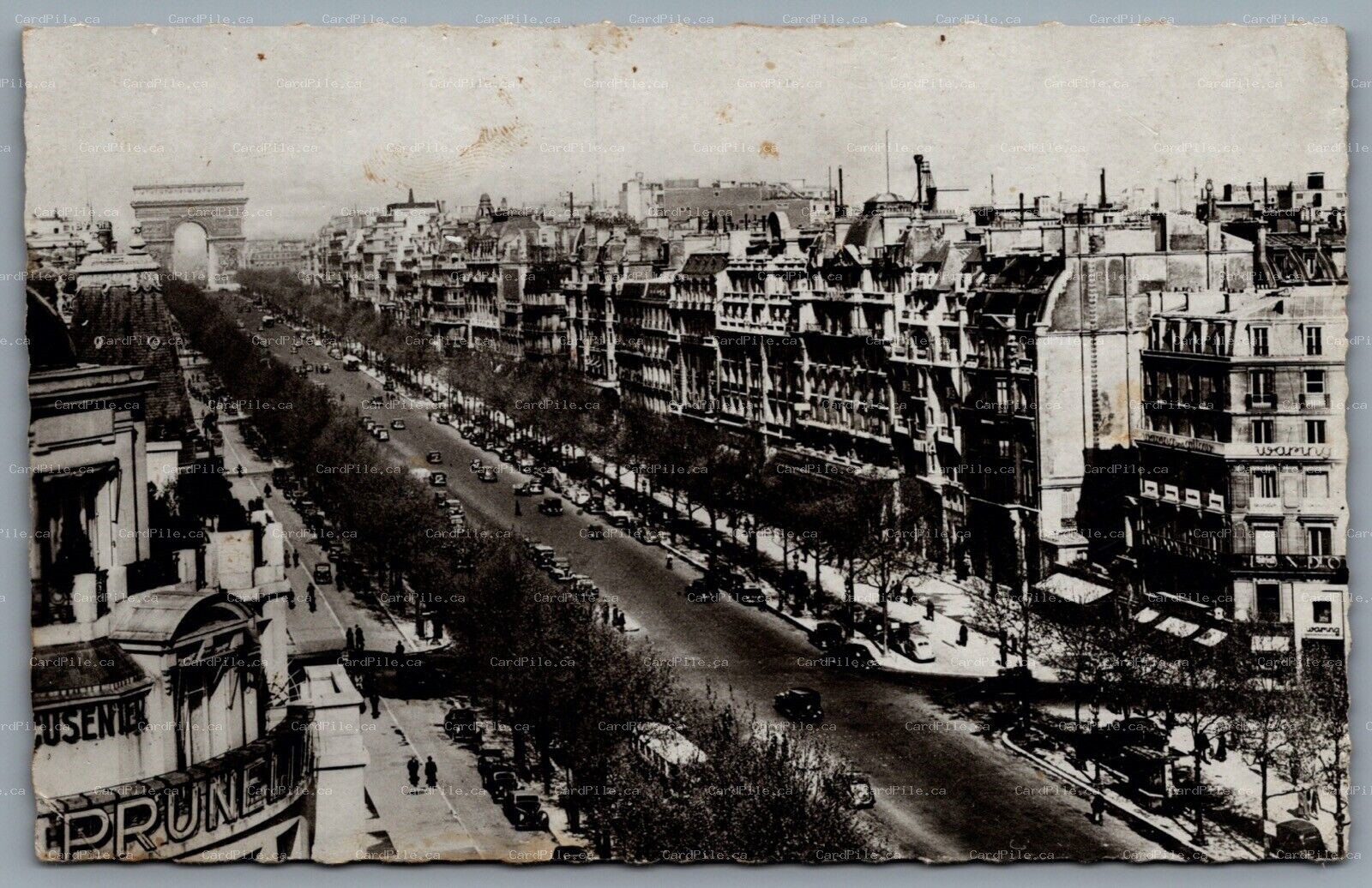 Postcard RPPC c1930s Paris France L’Avenue des Champs Elysées 
