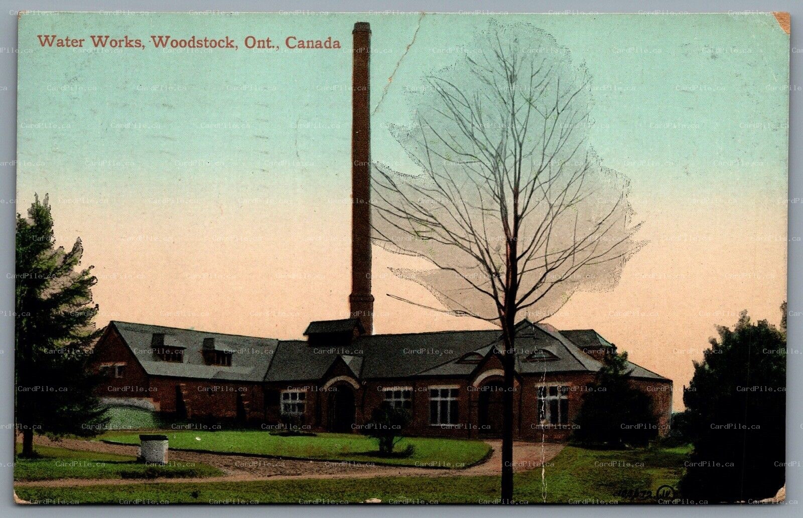 Postcard Woodstock Ontario c1911 Water Works Oxford County
