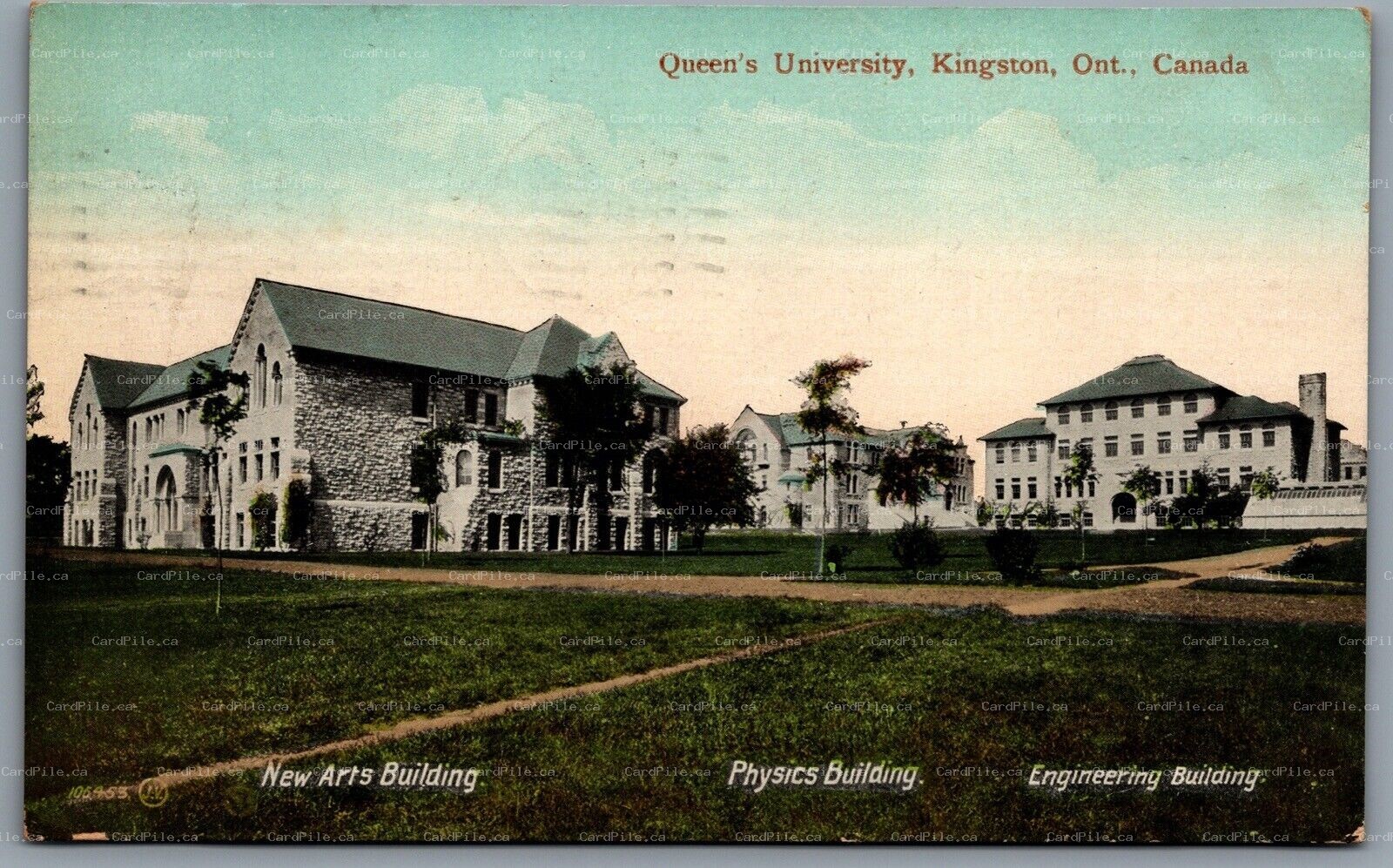 Postcard Kingston ONT c1911 Queens University Arts Physics Engineering Building