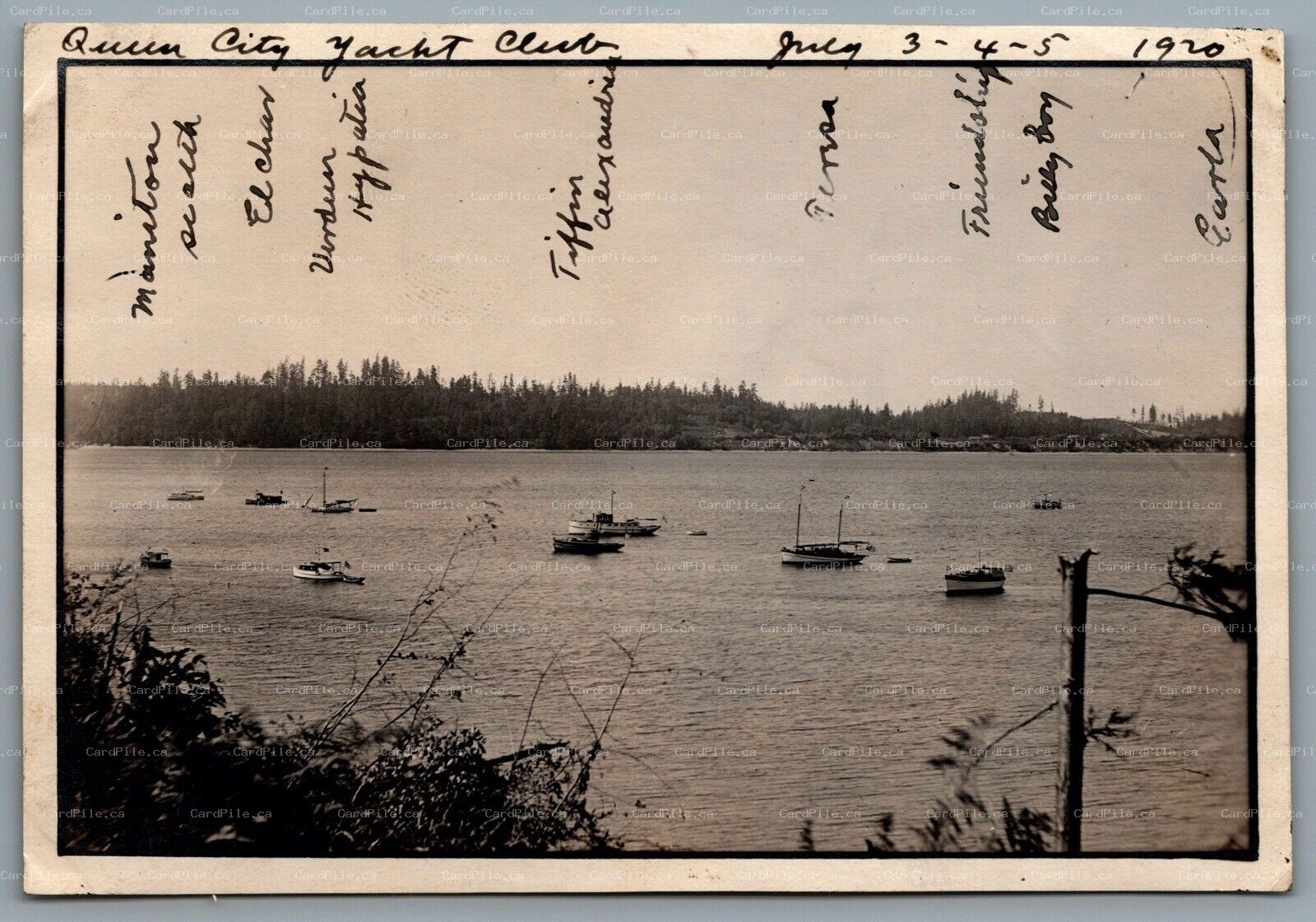 1920 Seattle Washington Queen City Yacht Club Portage Bay Boats Real Photograph