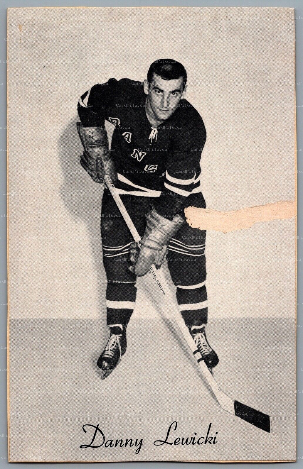 1944-1964 Bee Hive New York Rangers Danny Lewicki NHL Hockey