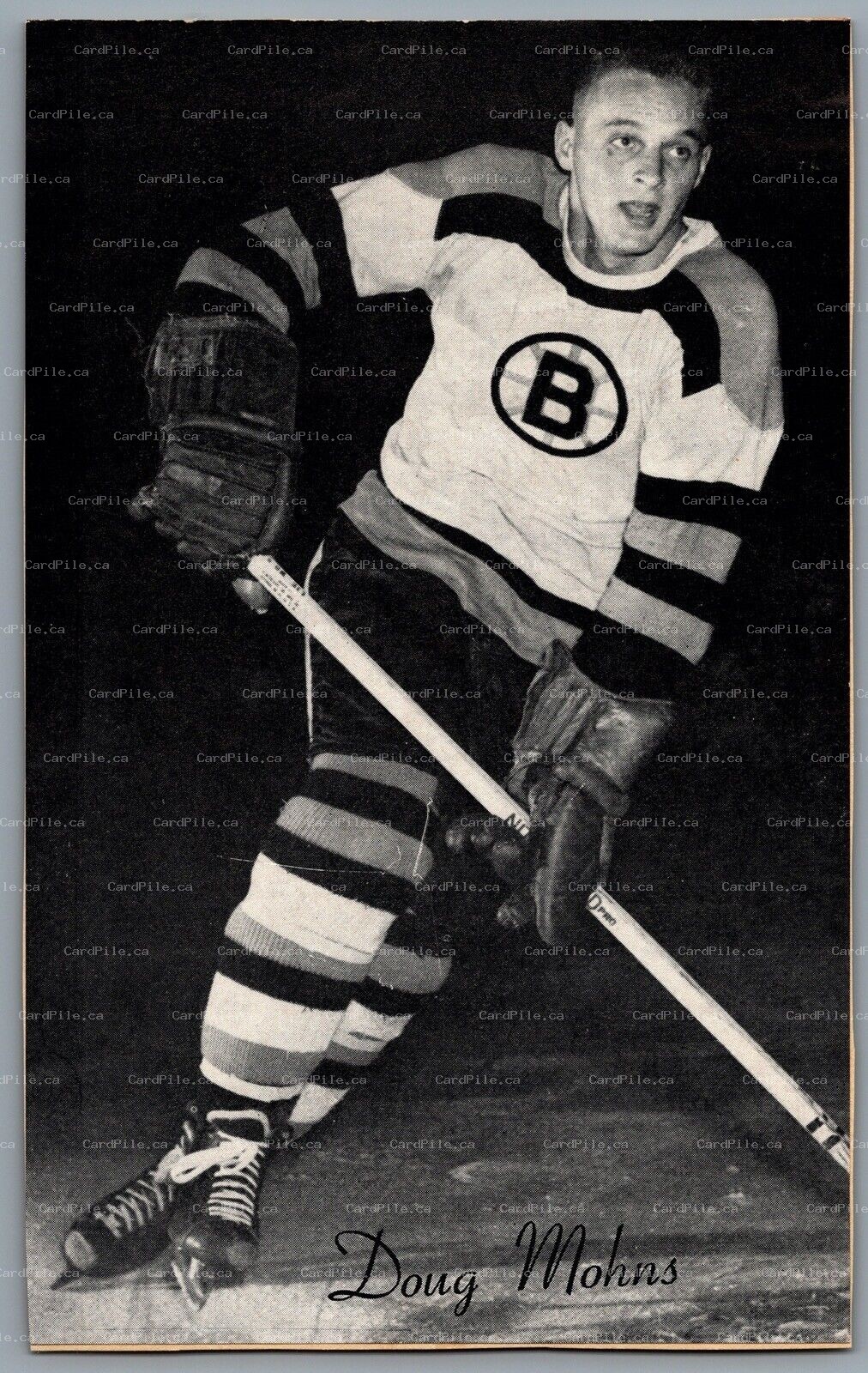 1944-1964 Bee Hive Boston Bruins Doug Mohns NHL Hockey
