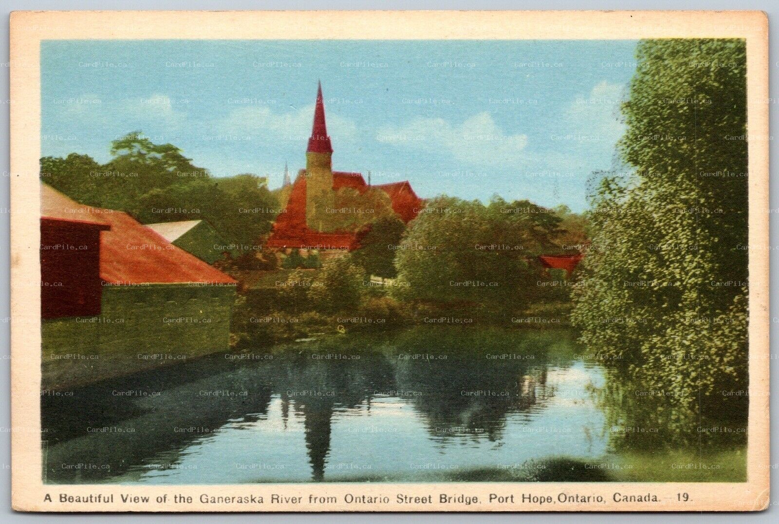 Postcard Port Hope Ontario c1930s Ganeraska River From Ontario Street Bridge