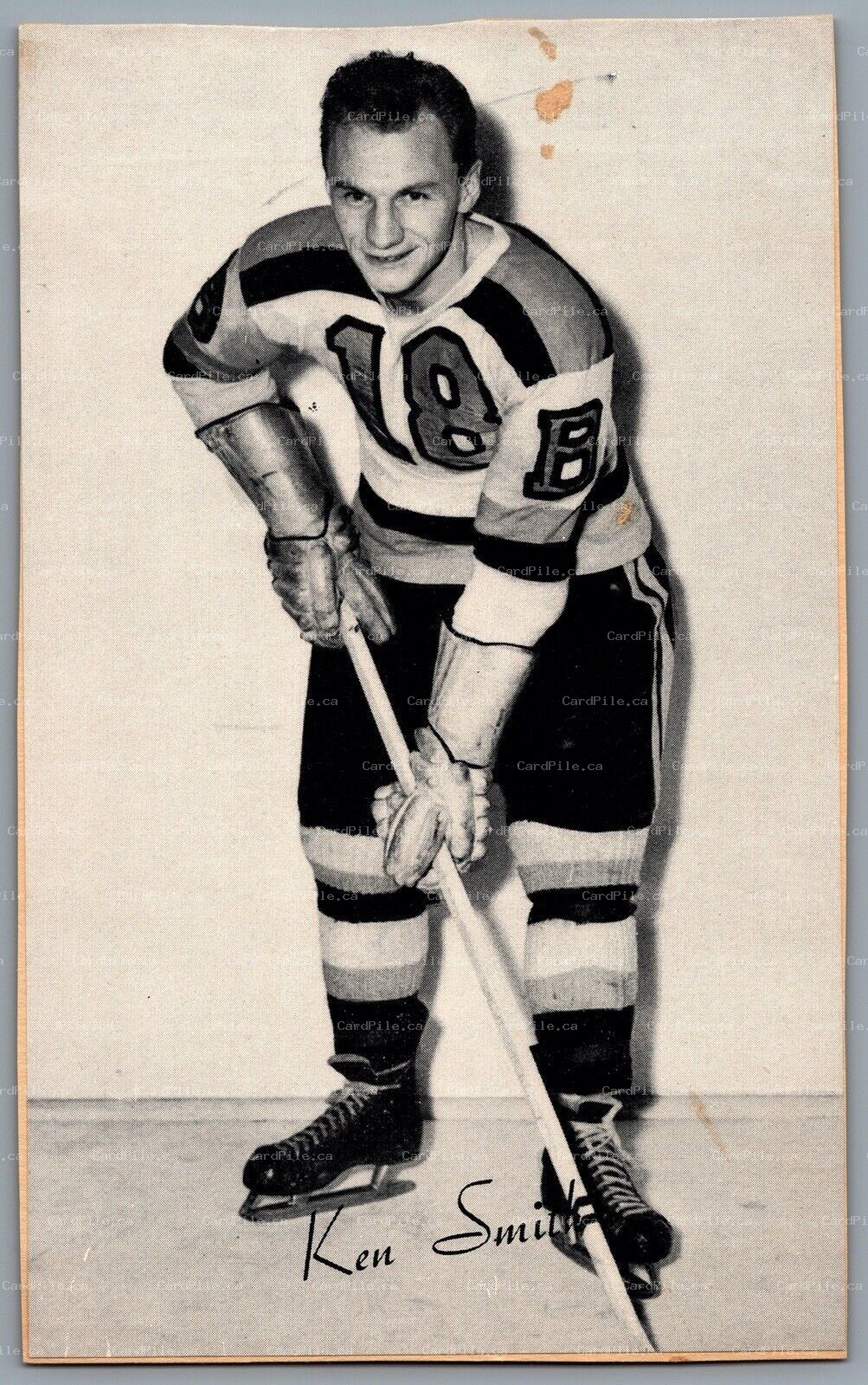 1944-1964 Bee Hive Boston Bruins Ken Smith NHL Hockey A
