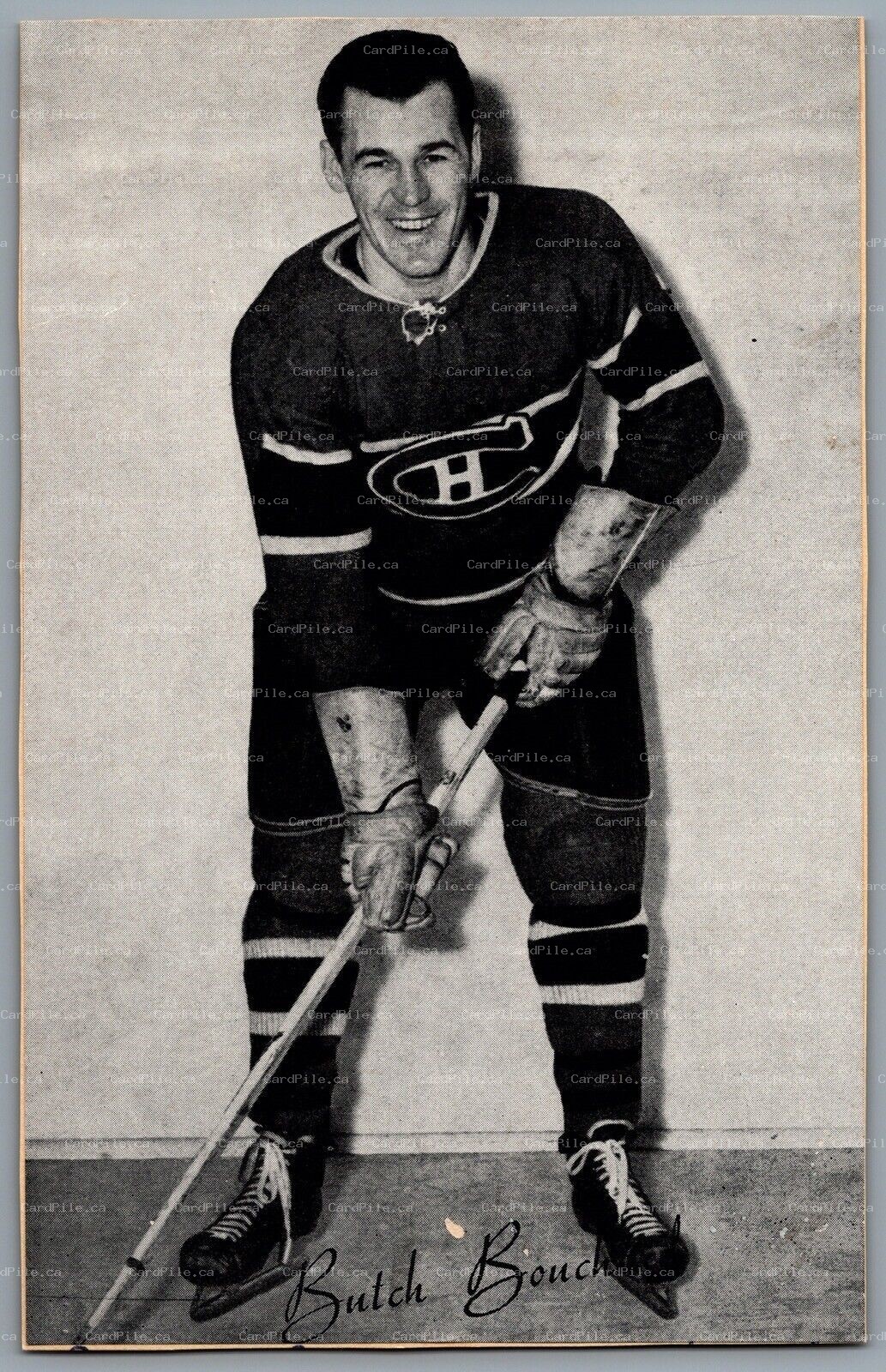 1944-1964 Bee Hive Montreal Candiens Butch Bouchard NHL Hockey