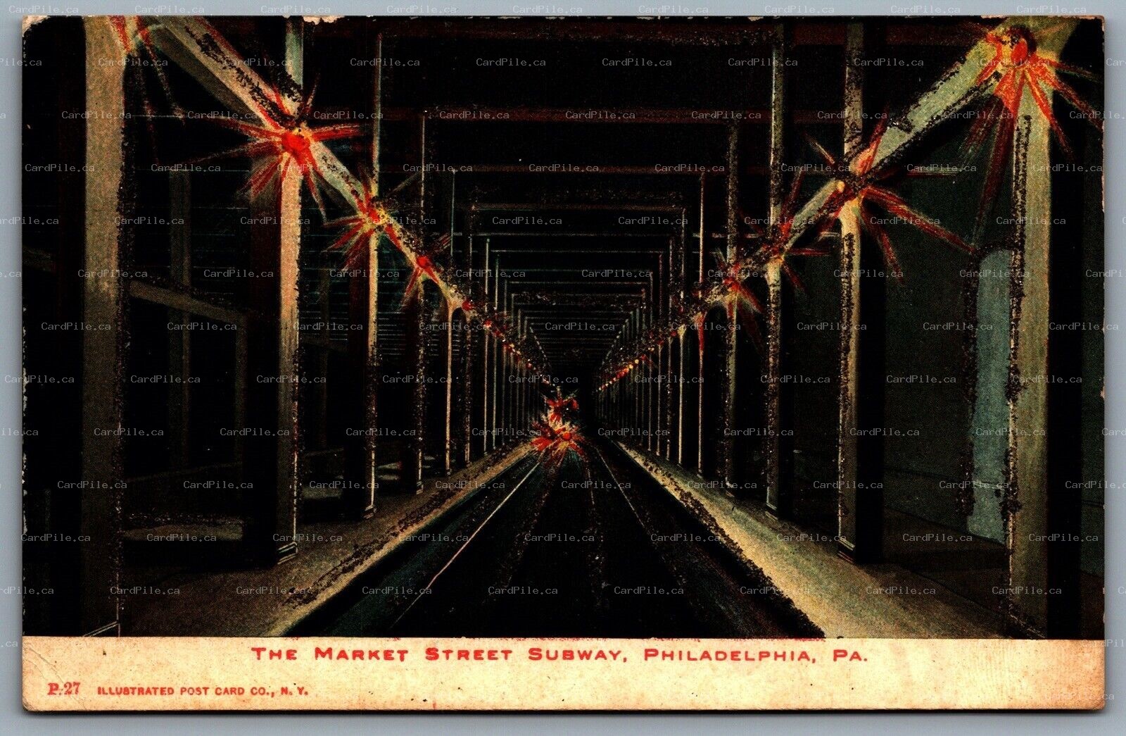 Postcard Philadelphia PA c1907 The Market Street Subway Market Frankford Line