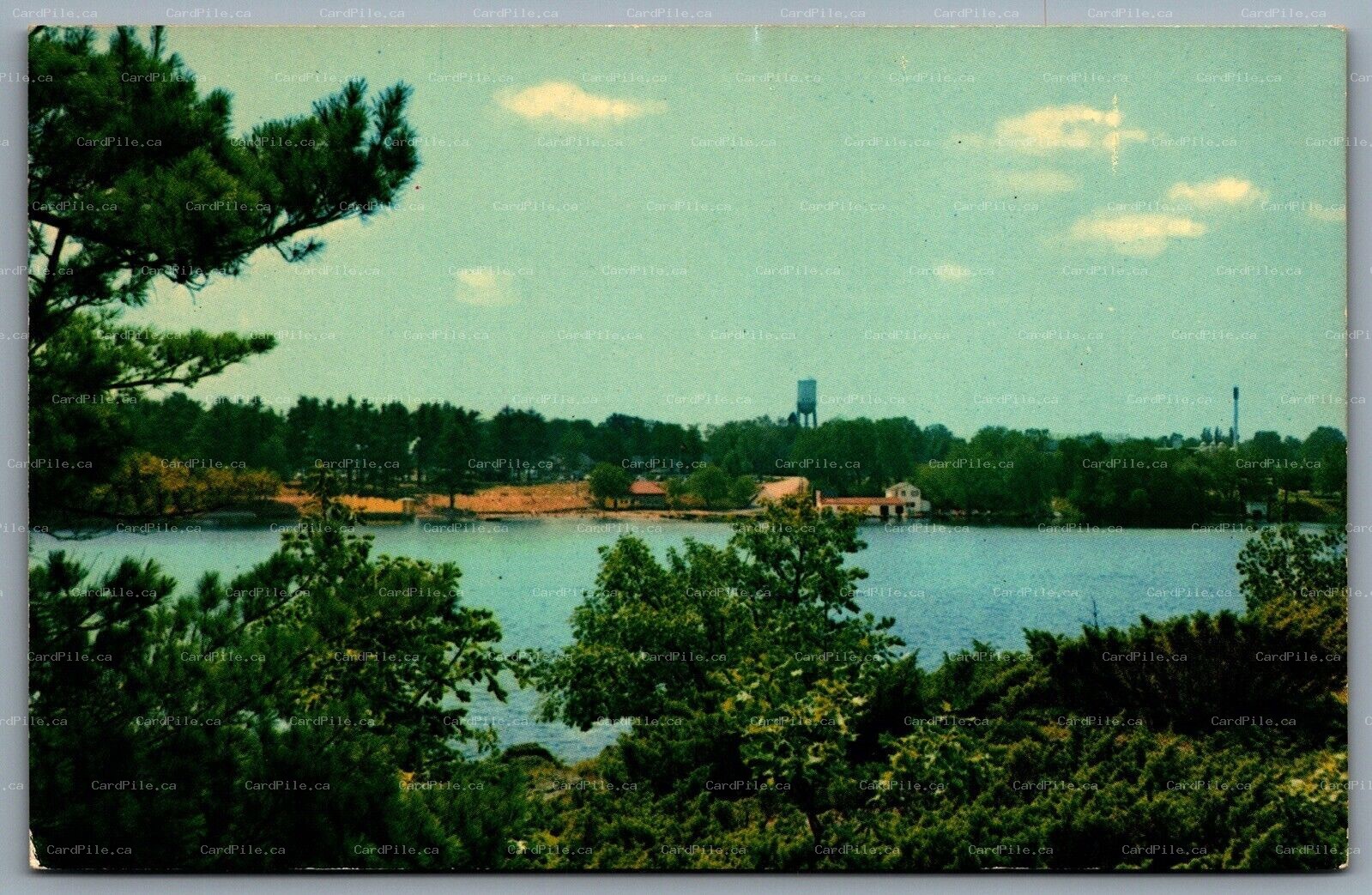 Postcard Gravenhurst Ontario c1970s Gull Lake Park Muskokas Water Tower